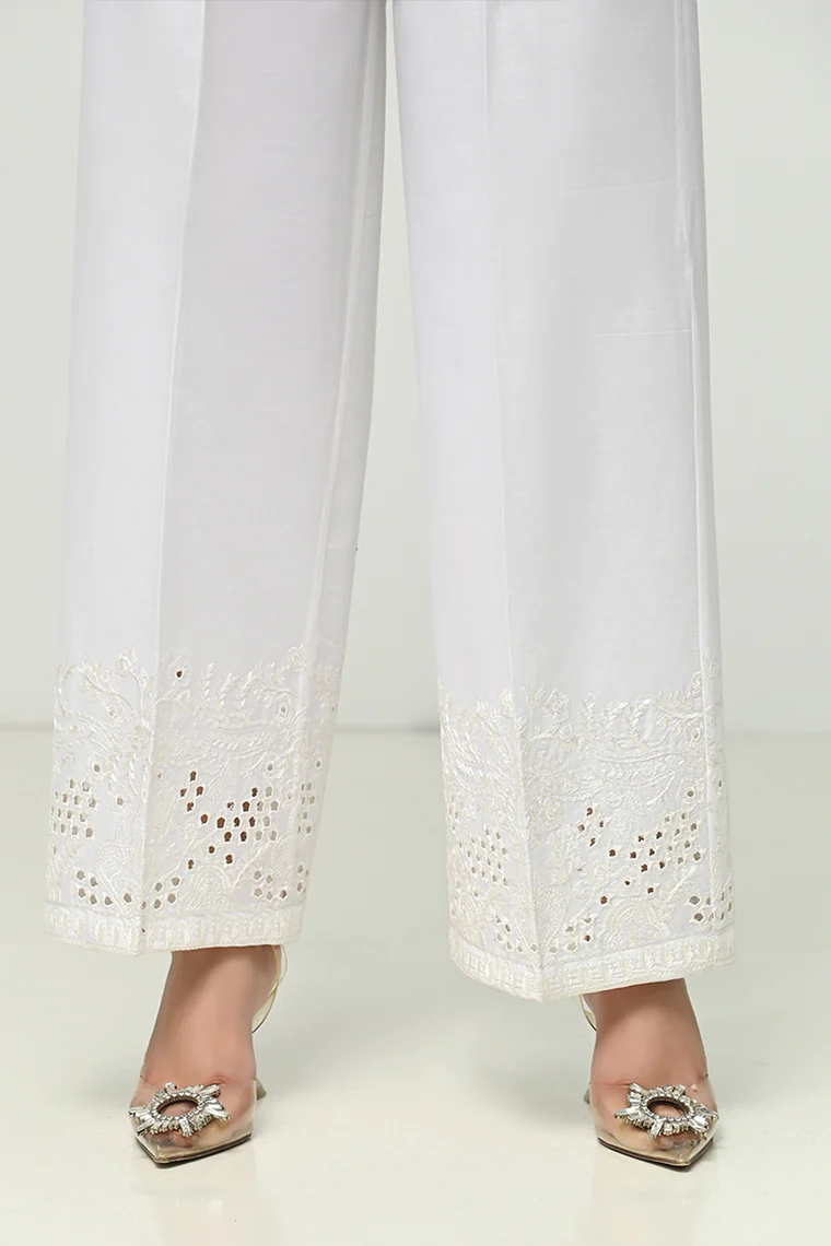 COTTON EMBROIDERED TROUSERS