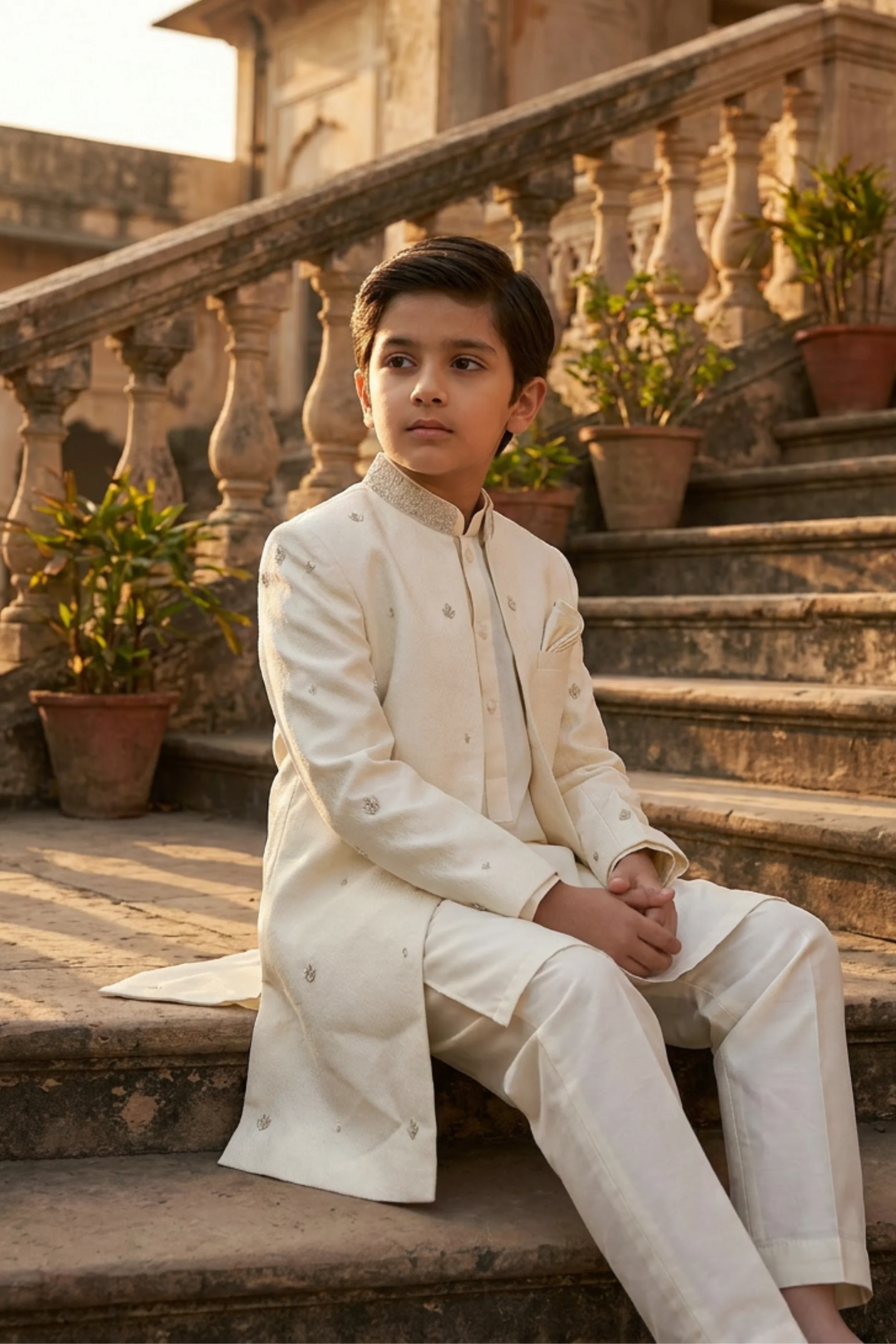 Motif Boys Sherwani Suit-1198 - Image 4