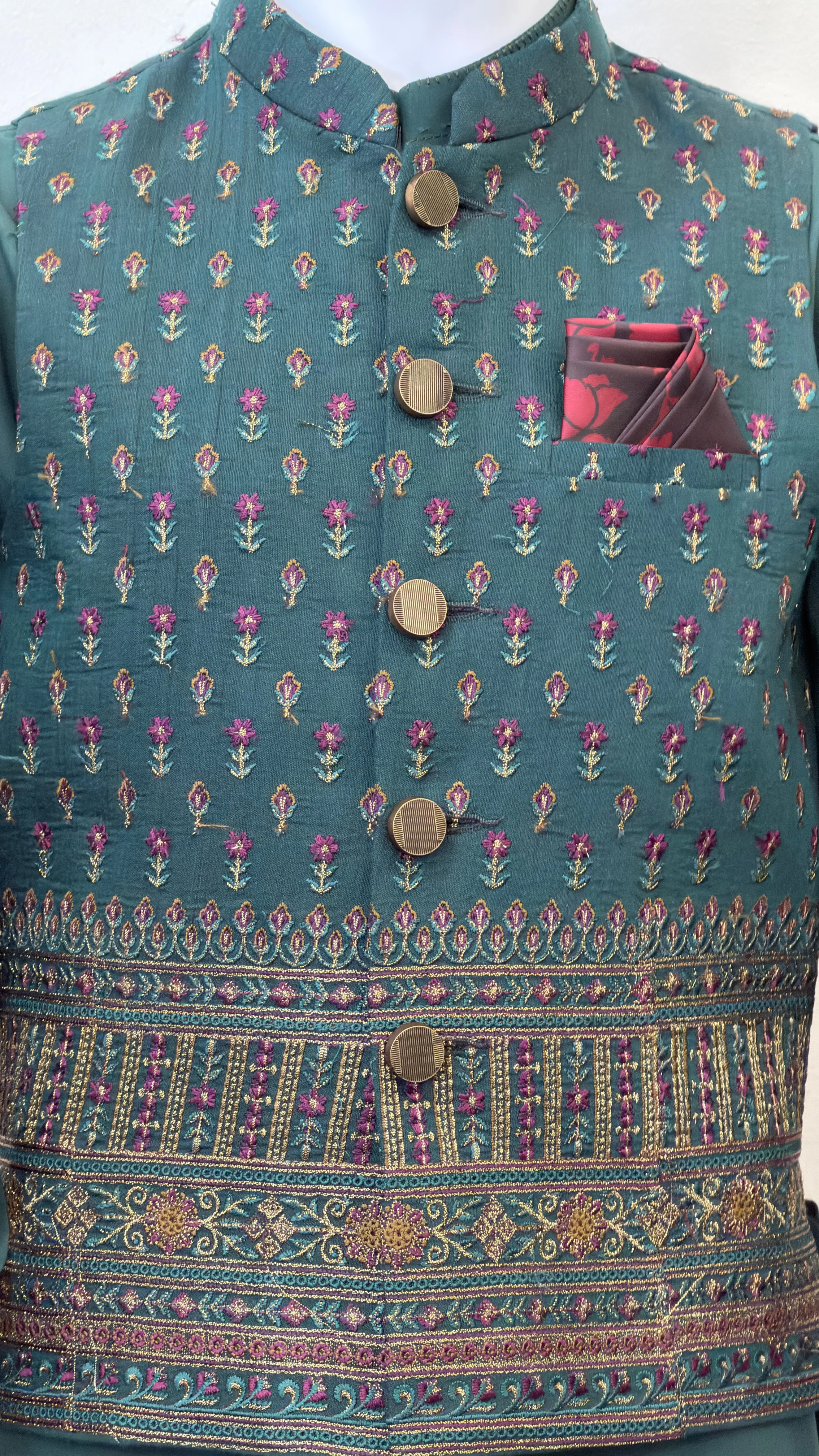 Motif Boys Waistcoat Suit-3429 - Image 3