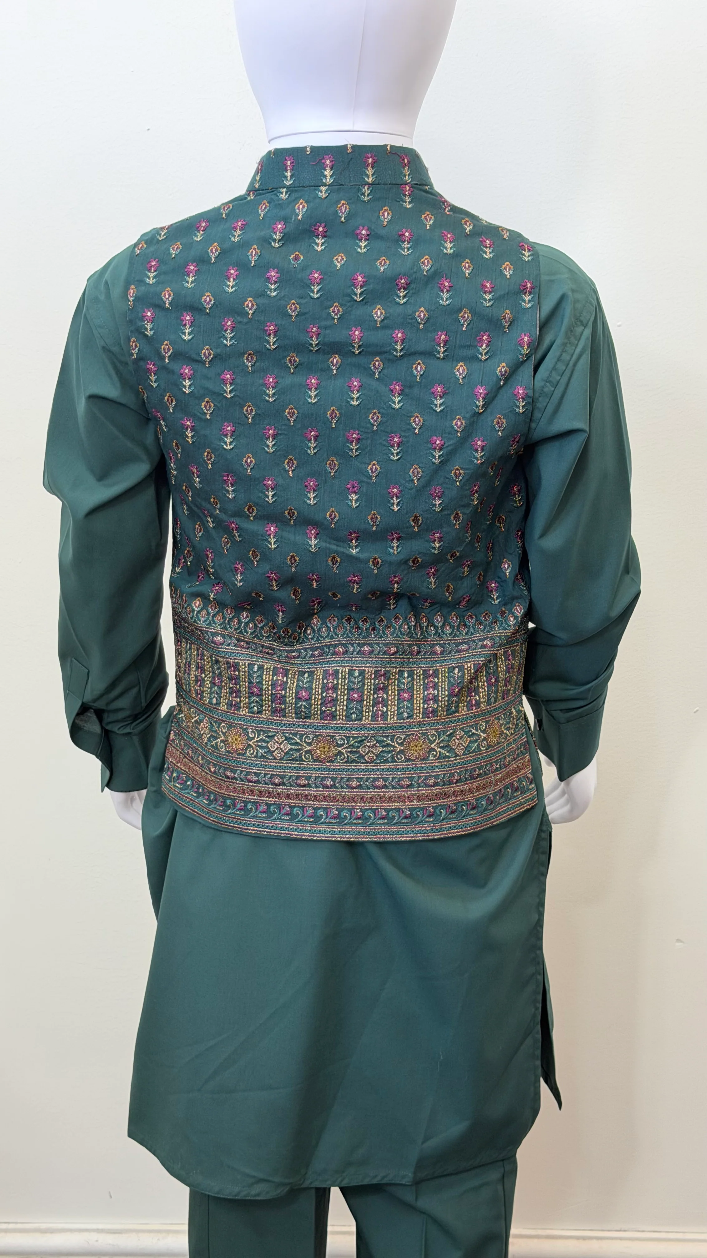 Motif Boys Waistcoat Suit-3429 - Image 4