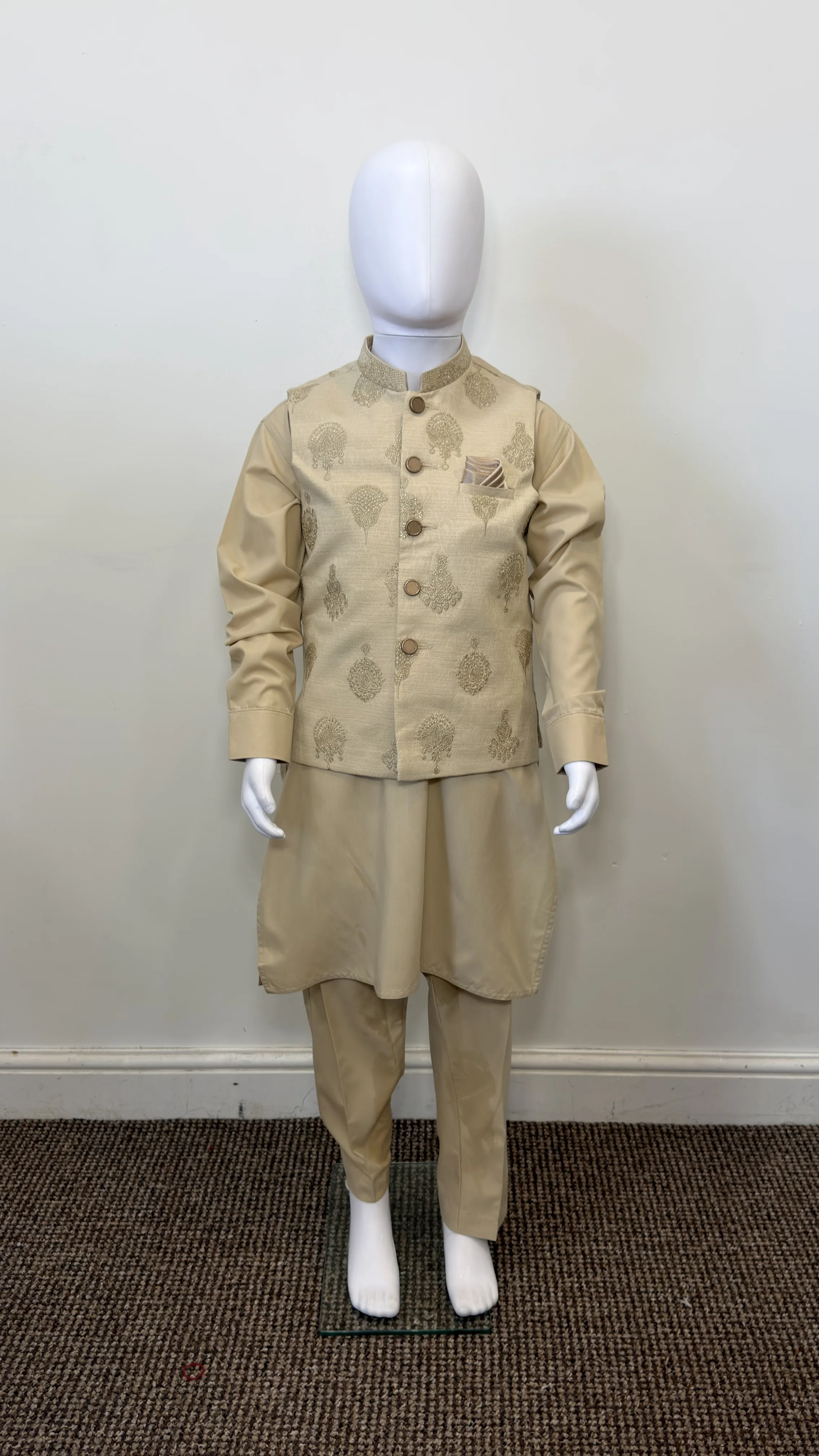 Motif Boys Waistcoat Suit-3463 - Image 4