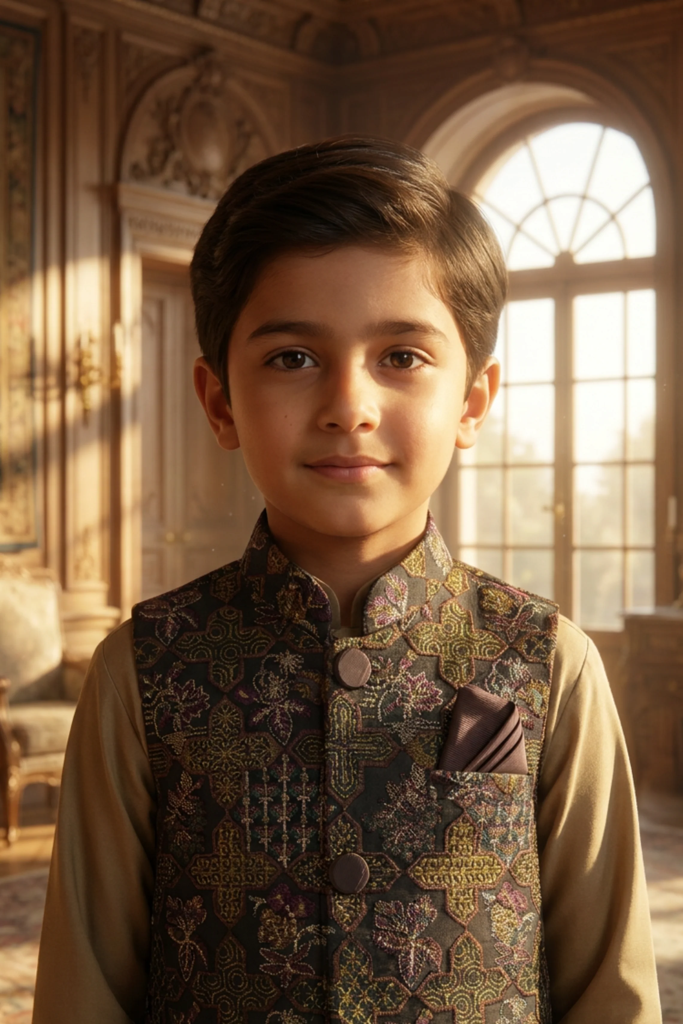 Motif Boys Waistcoat Suit-3640 - Image 2