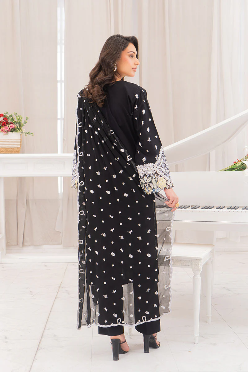 Motif Cambric Embroidered Suit-019 - Image 4