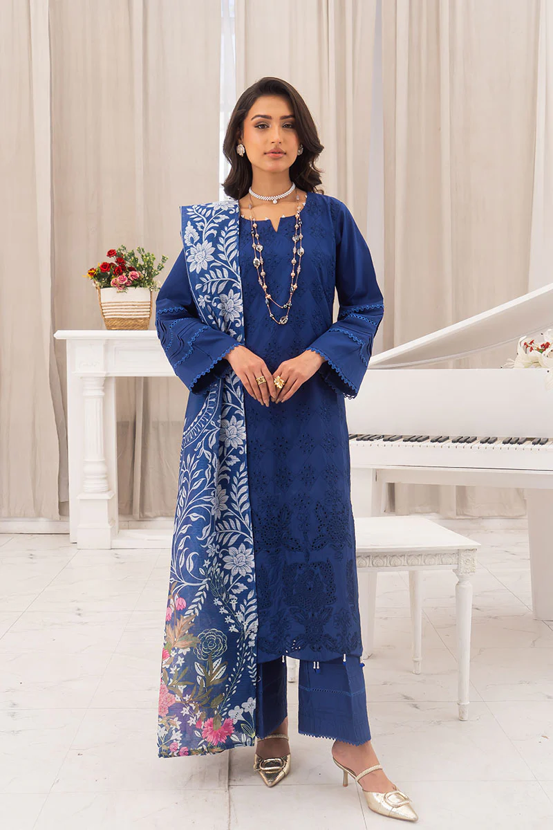 Motif Cambric Embroidered Suit-3788 - Image 7