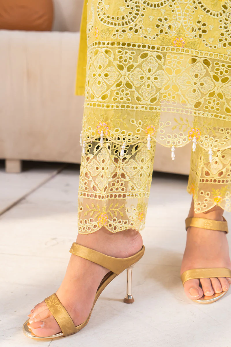 Motif Cambric Embroidered Suit-3865 - Image 10