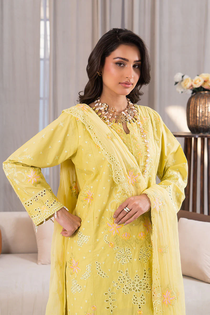Motif Cambric Embroidered Suit-3865 - Image 5