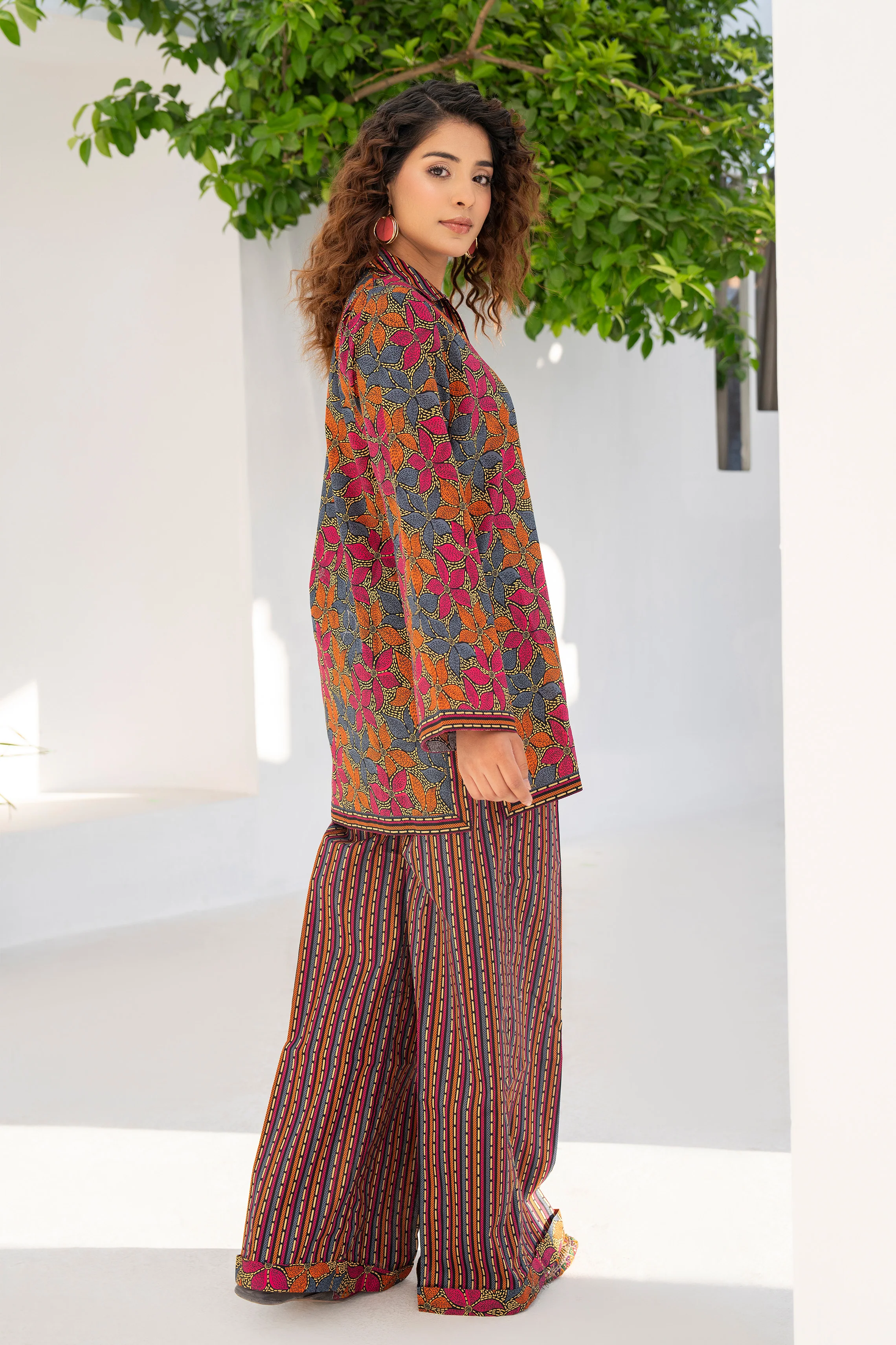 Motif Cambric Printed Co-ord Set-007 - Image 6
