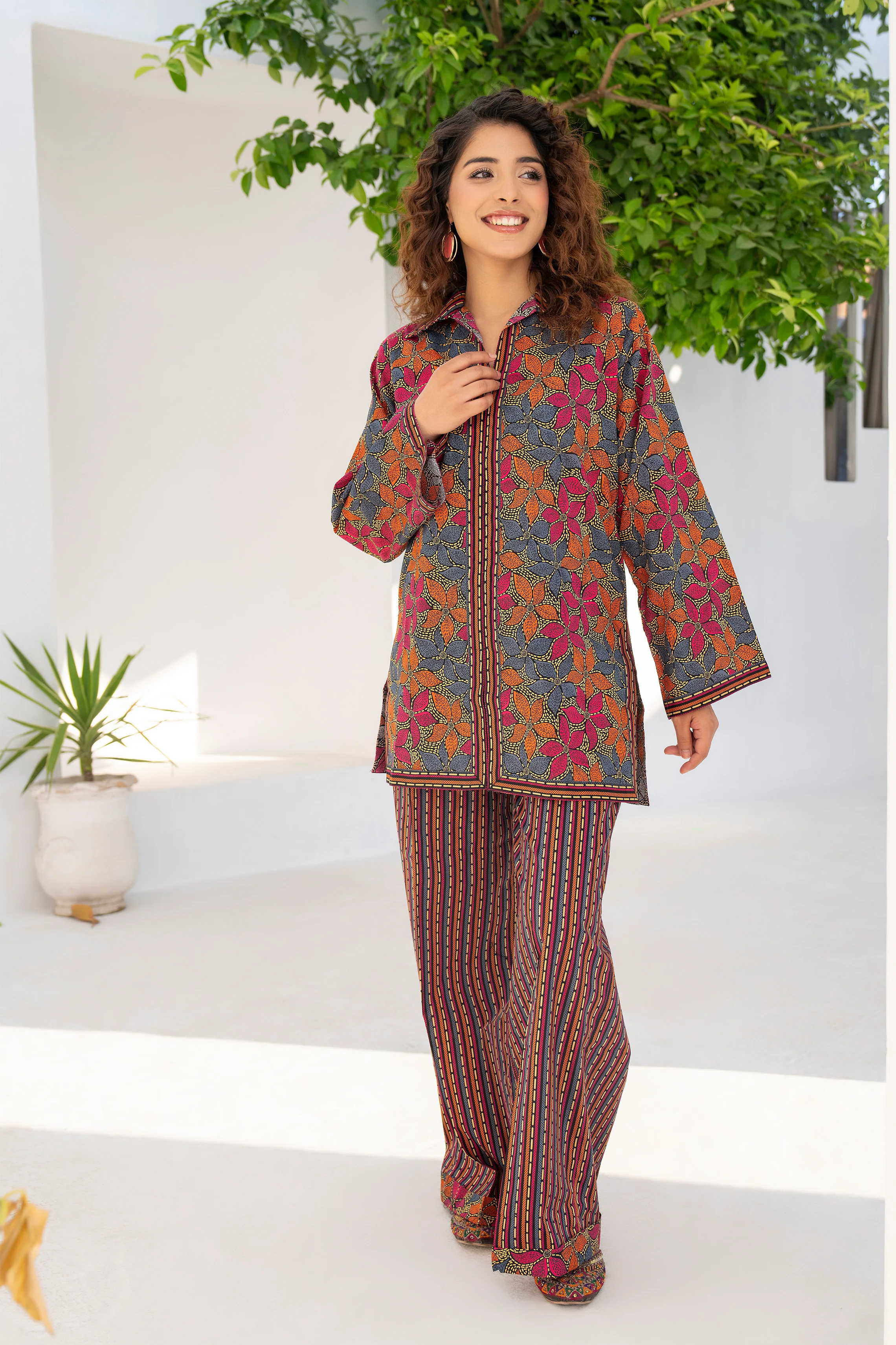 Motif Cambric Printed Co-ord Set-007 - Image 7
