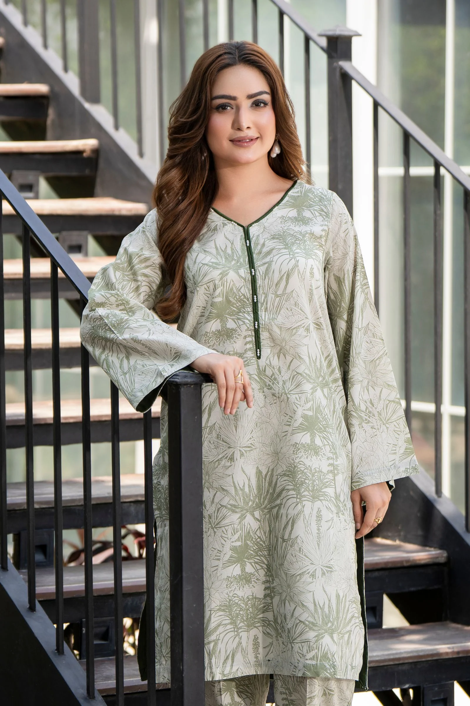 Motif Cambric Printed Co-ord Set-014 - Image 4