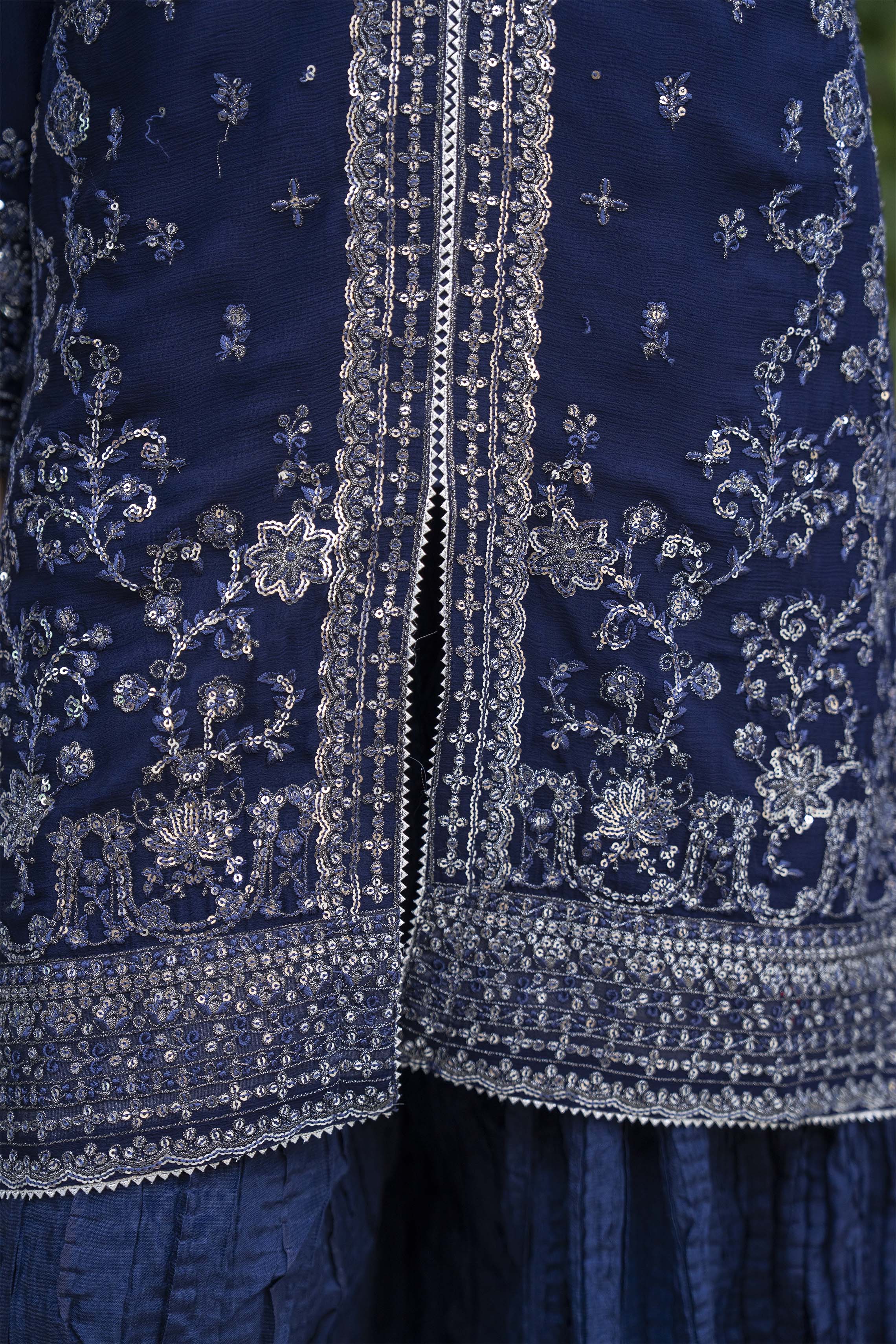 Motif Chiffon Embroidered Suit-015 - Image 3