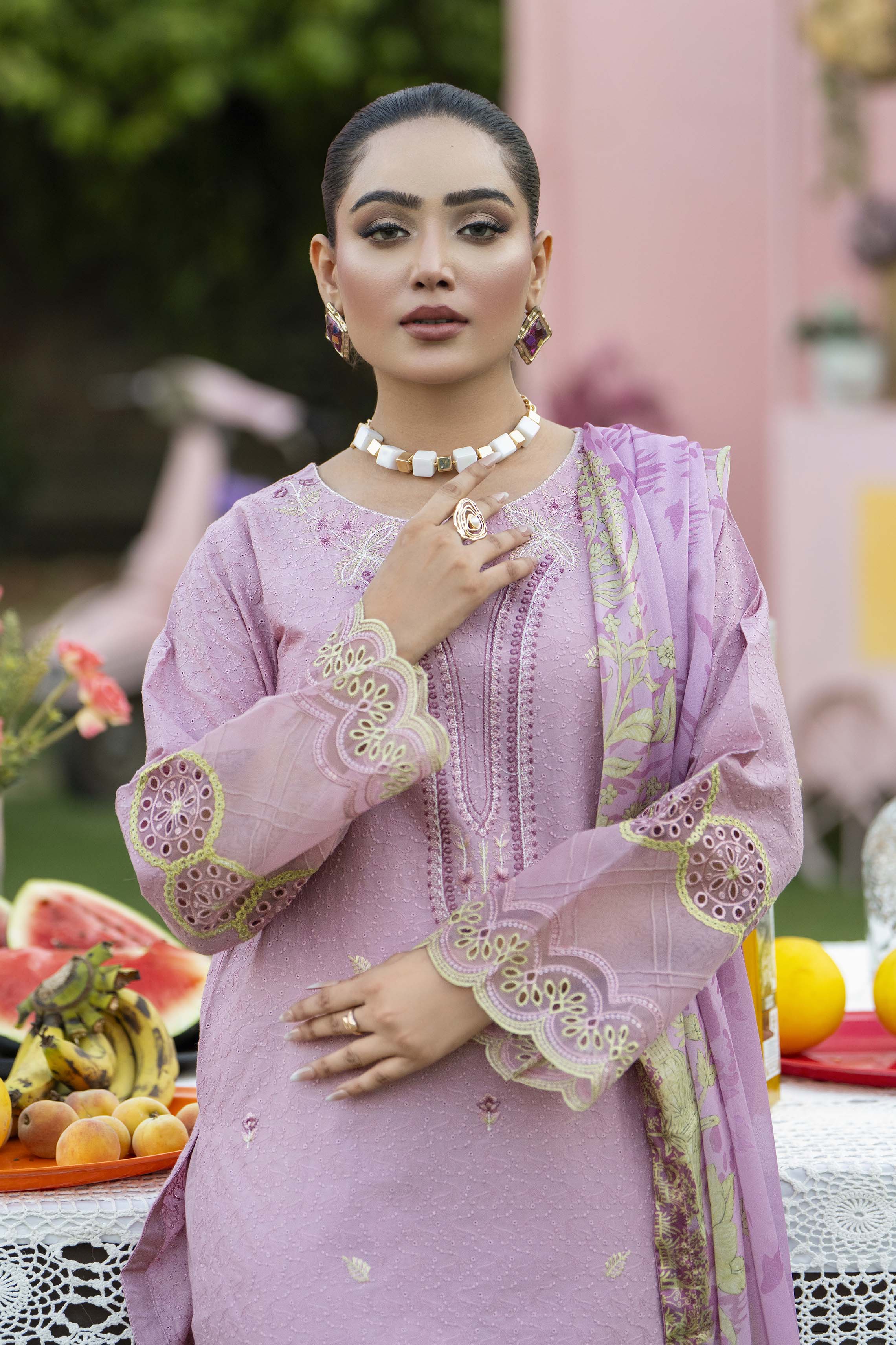 Motif Chikankari Embroidered Suit-219 - Image 5