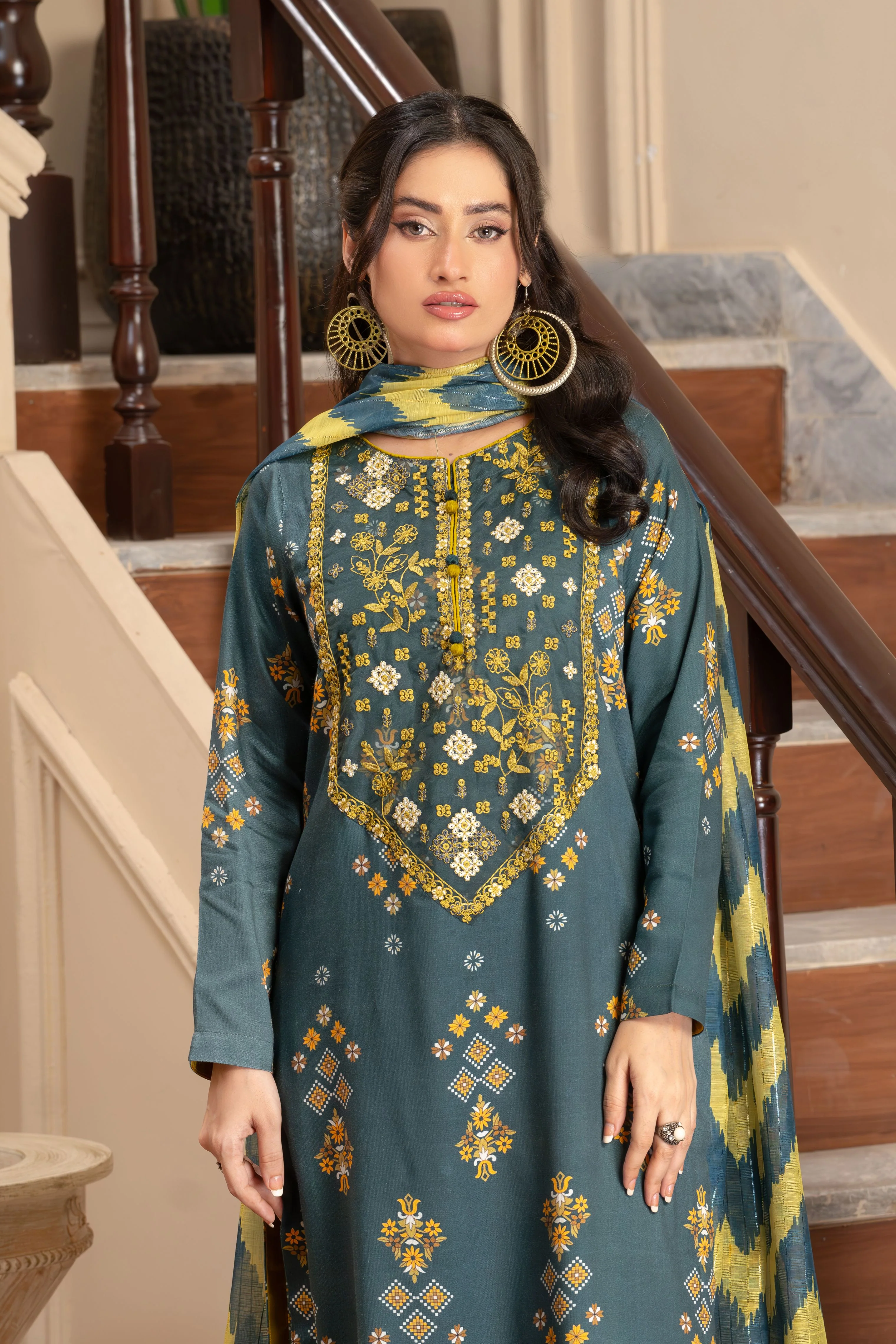 Motif Corduroy Embroidered Suit-003 - Image 6