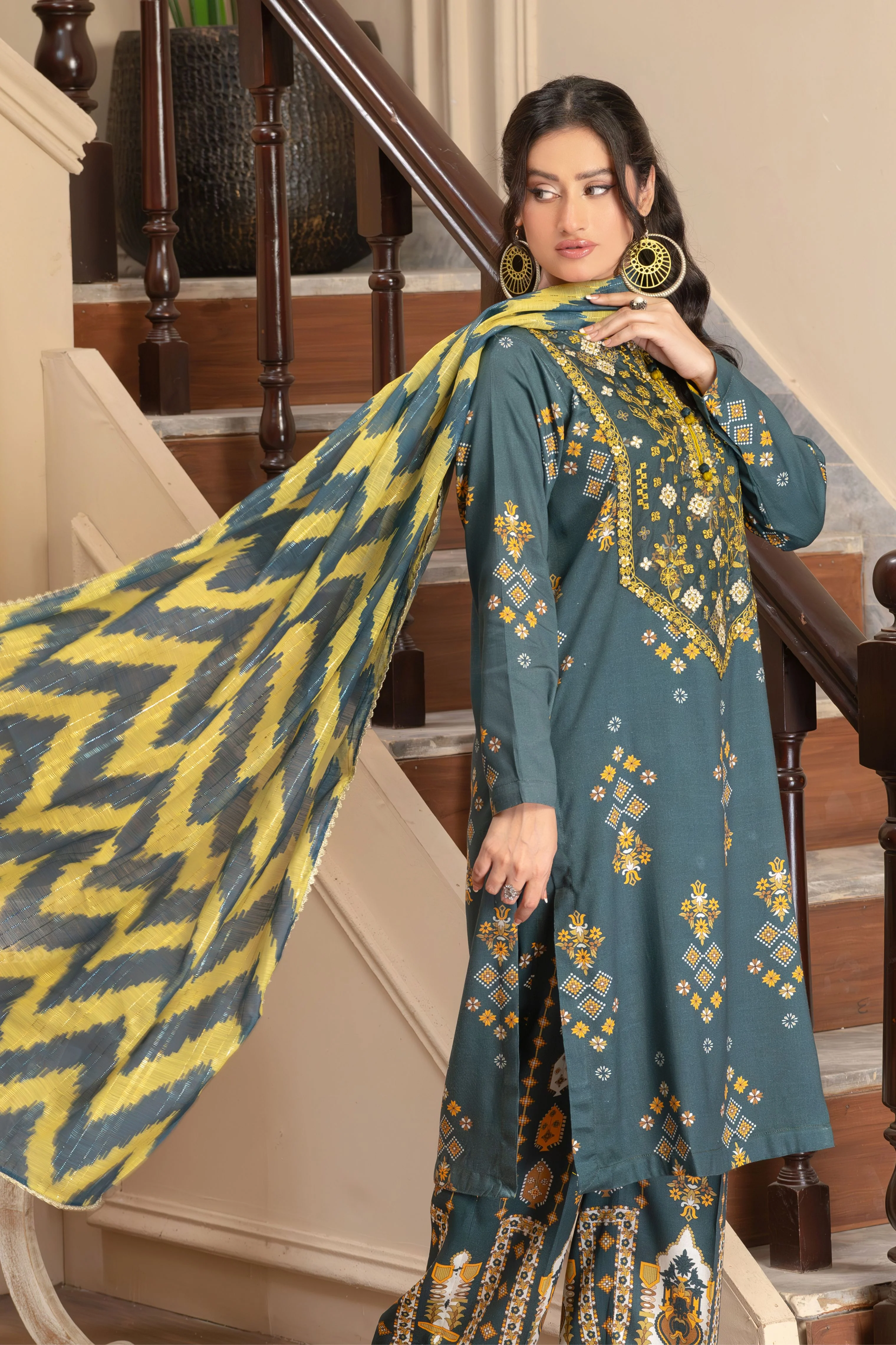 Motif Corduroy Embroidered Suit-003 - Image 7