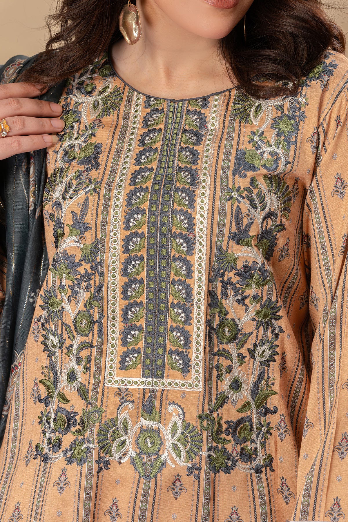 Motif Corduroy Printed Suit-017 - Image 8