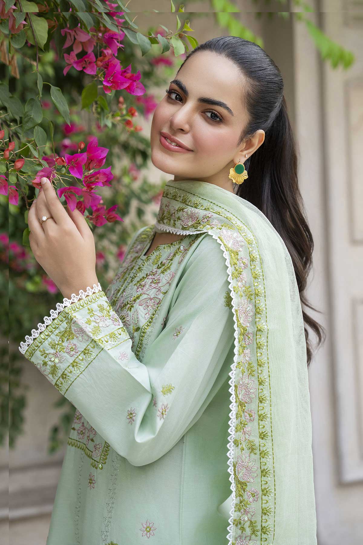 Motif Cotton Embroidered Suit-3800 - Image 6