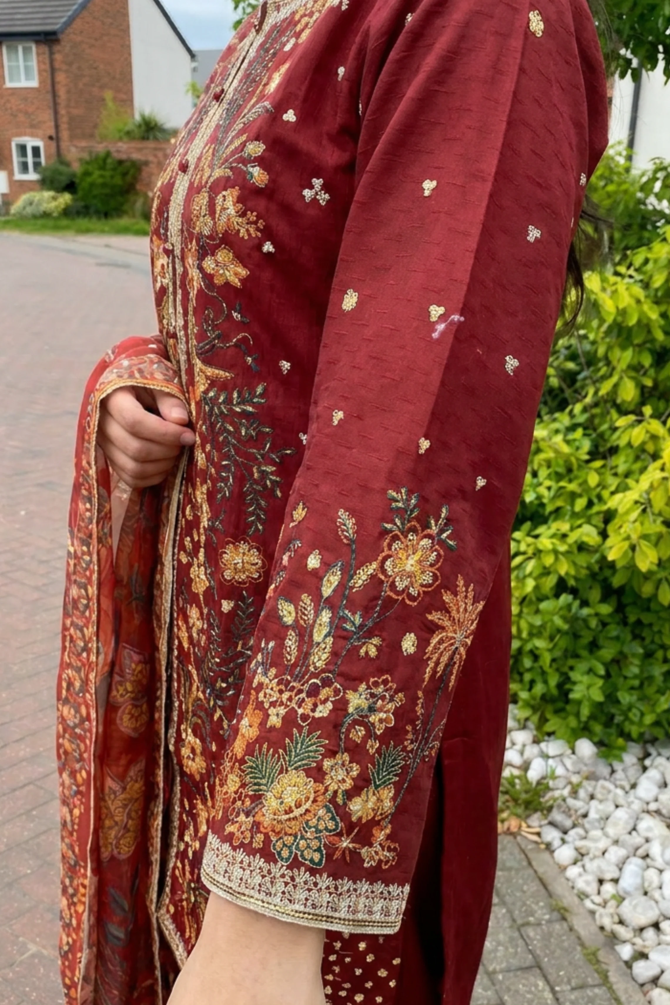 Motif Embroidered Jacquard Suit-004 - Image 3