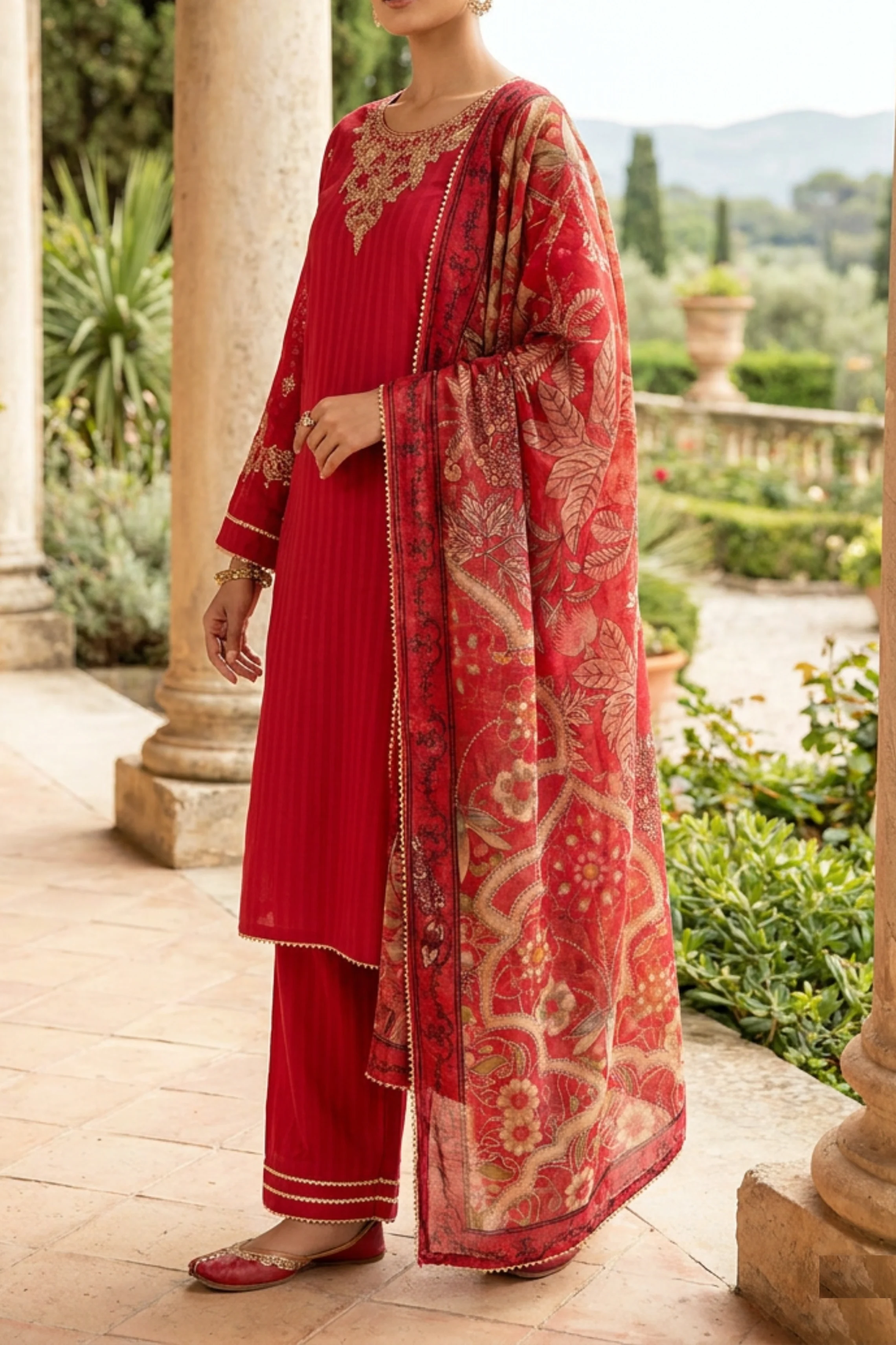 Motif Embroidered Katpana Suit-4029 - Image 2