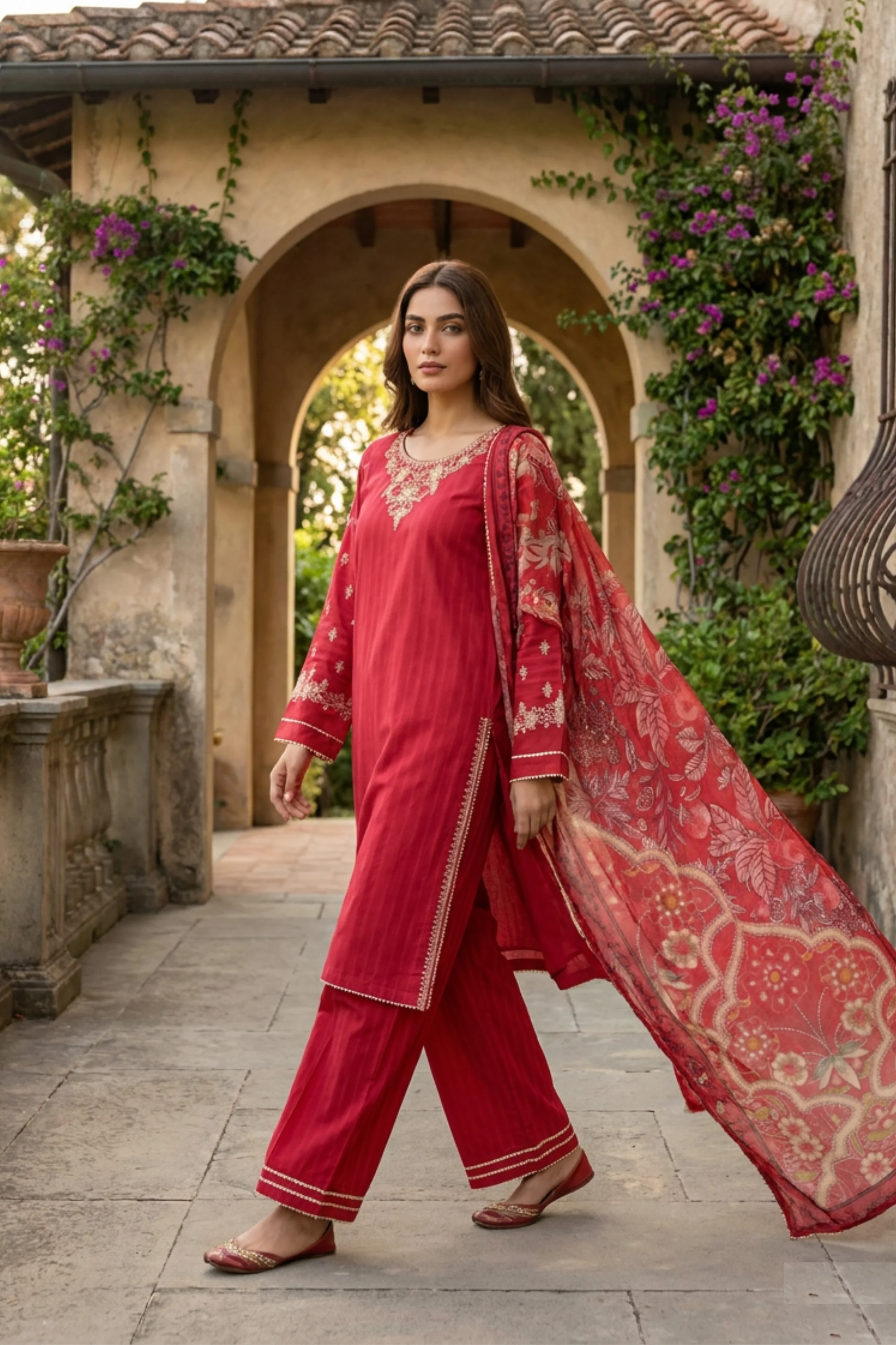Motif Embroidered Katpana Suit-4029 - Image 3
