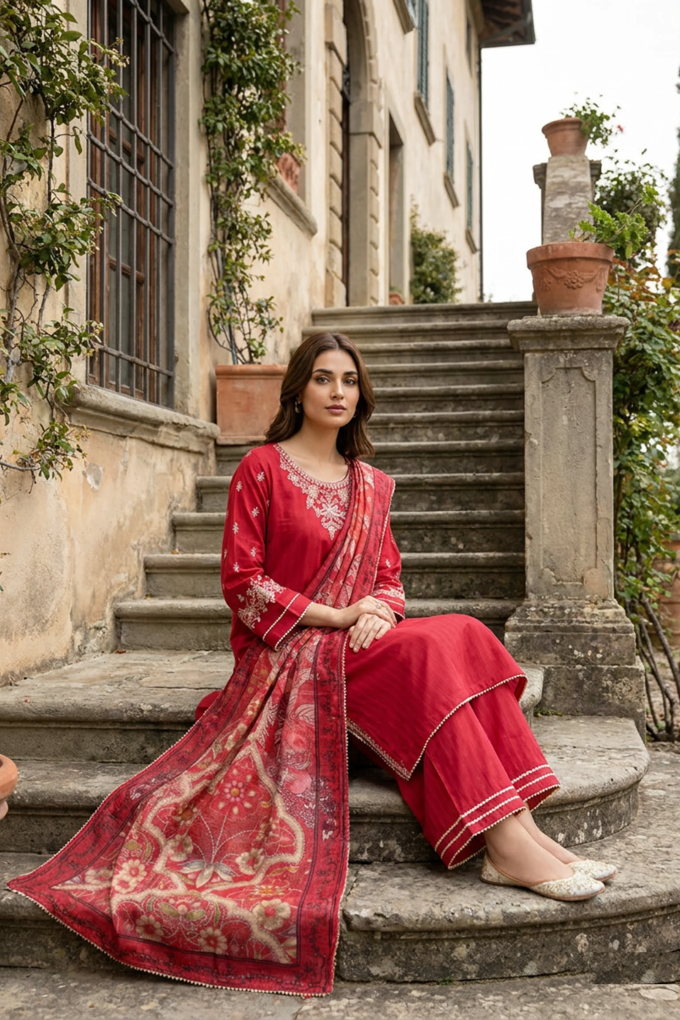 Motif Embroidered Katpana Suit-4029 - Image 4