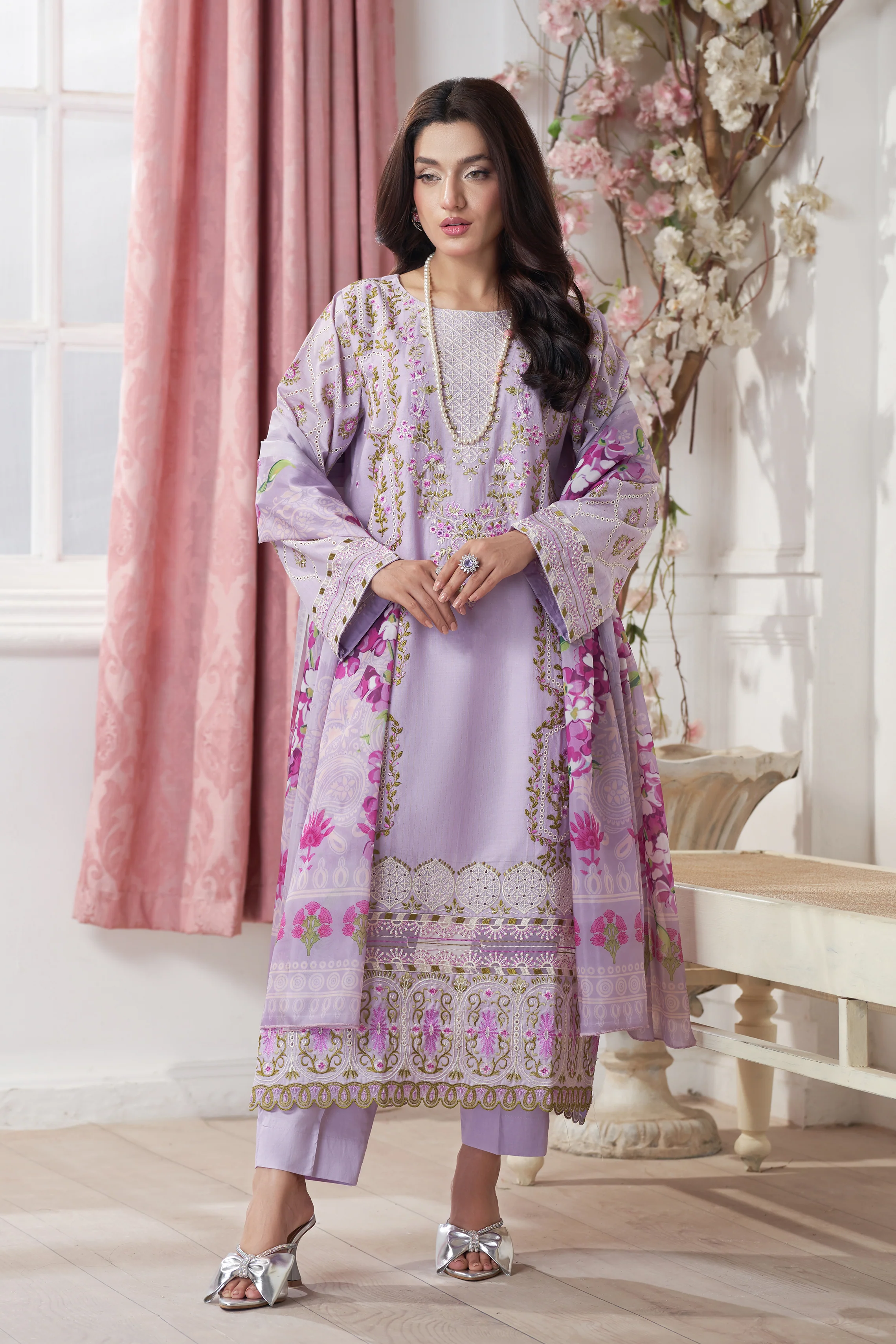 Motif Embroidered Suit-106 - Image 8