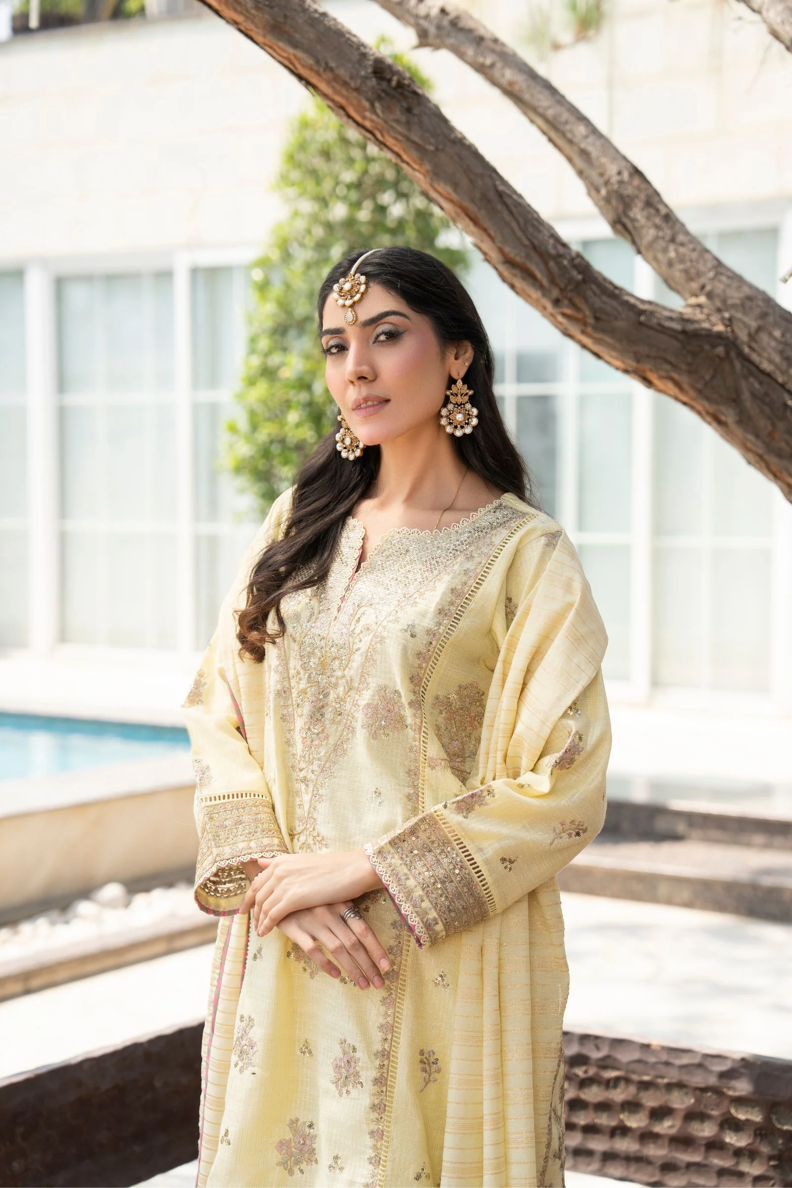 Motif Embroidered Suit-4113 - Image 7