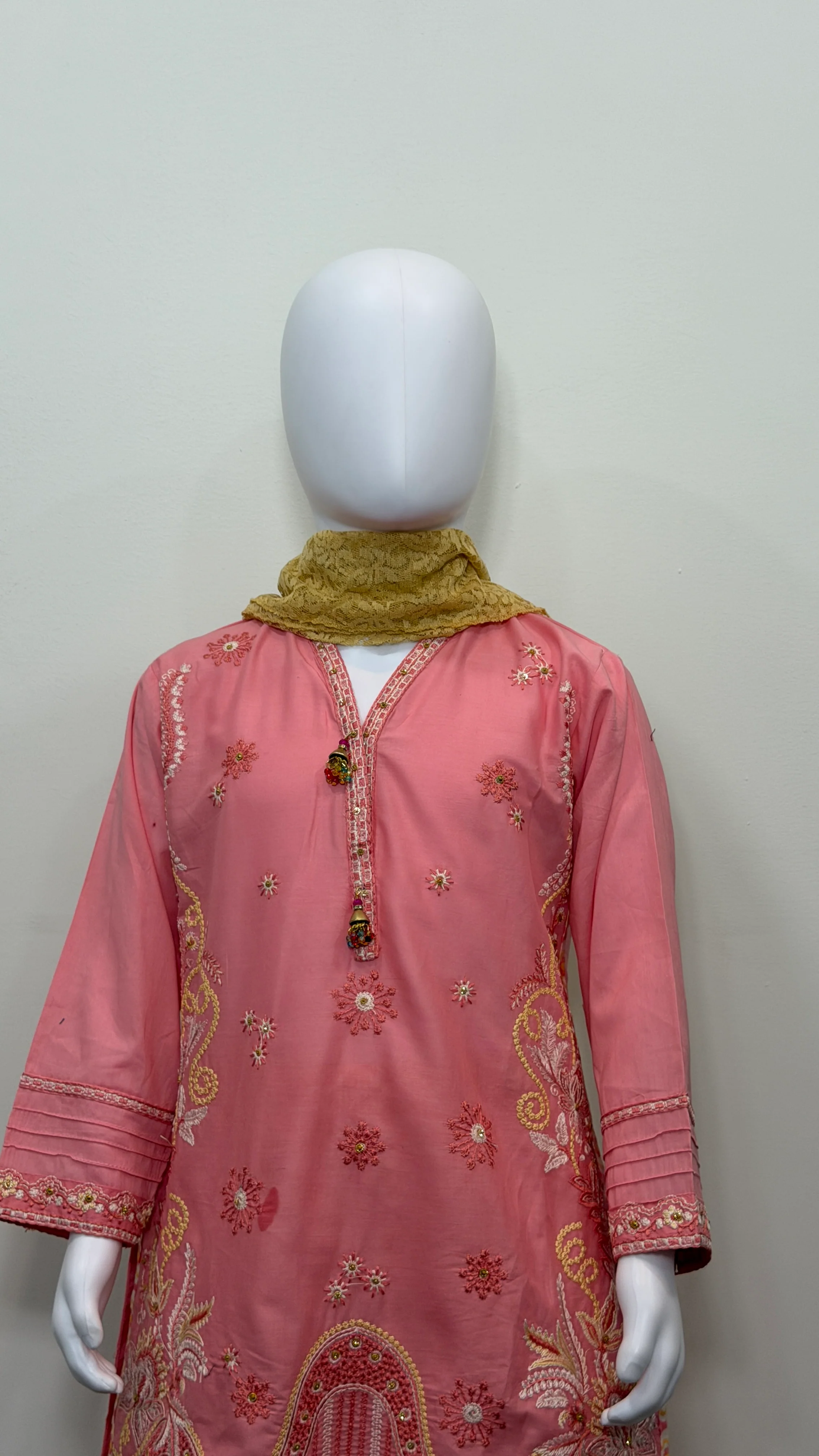 Motif Girls Cotton Embroidered Suit-26403 - Image 3