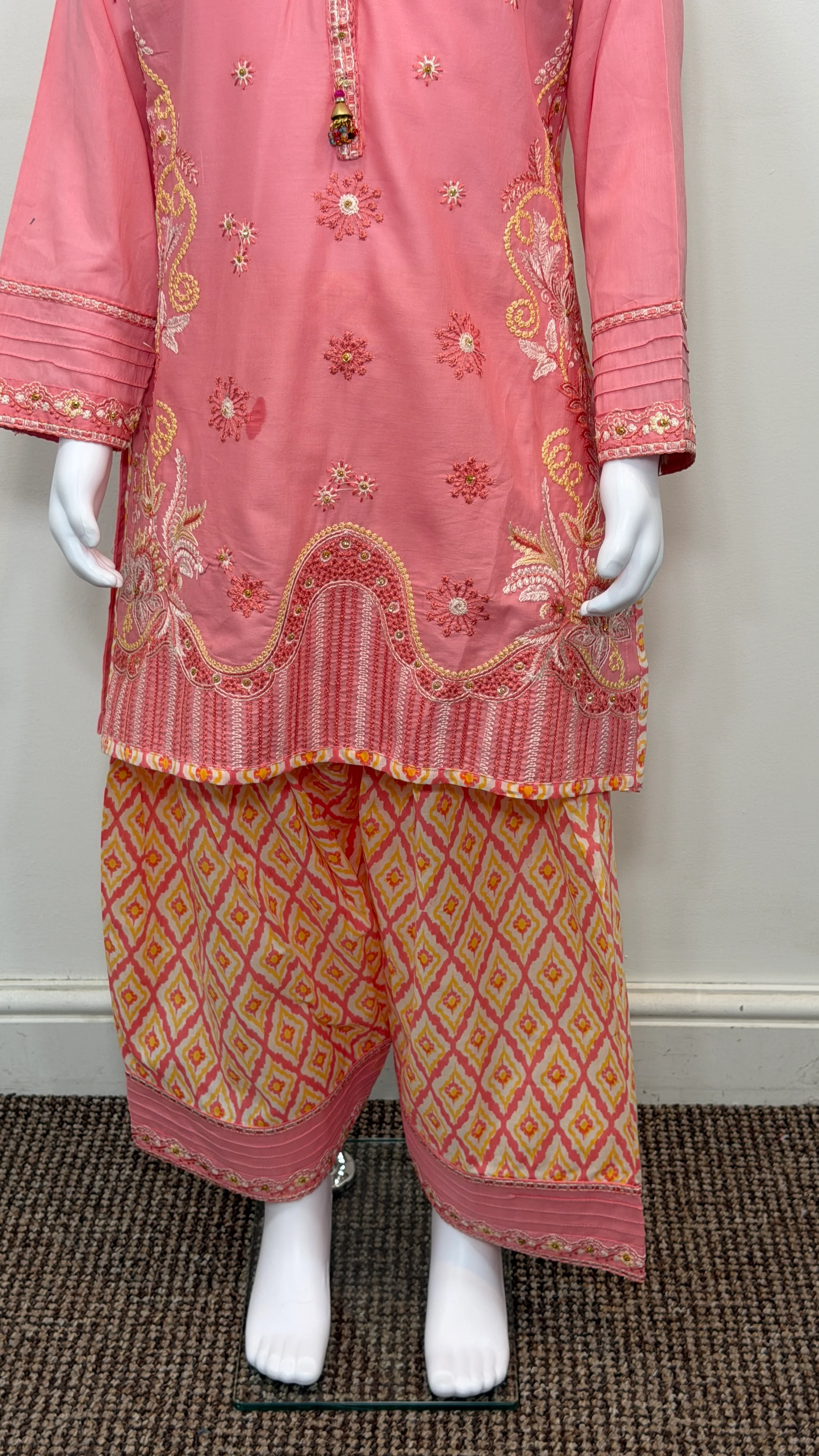 Motif Girls Cotton Embroidered Suit-26403 - Image 4