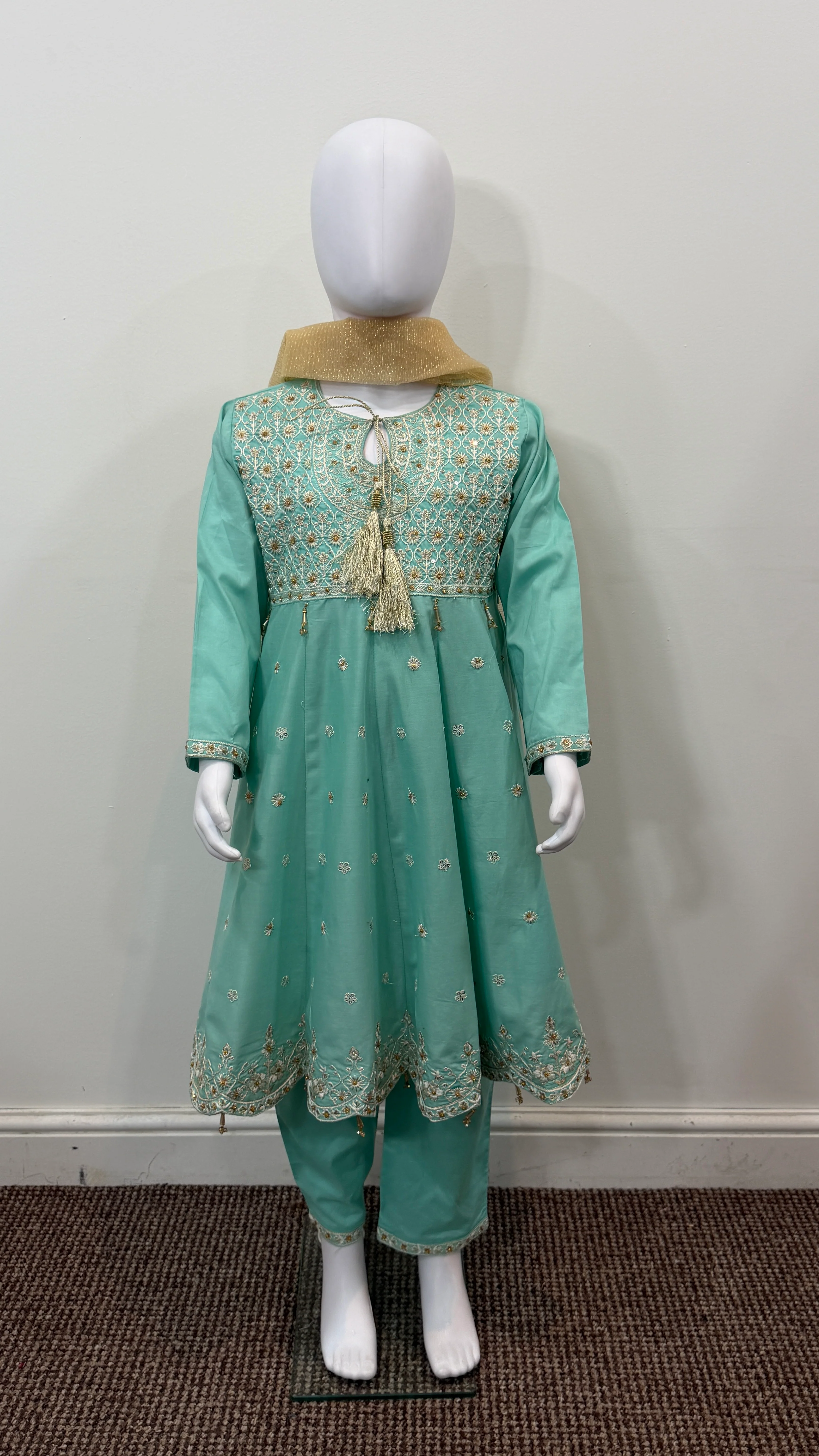 Motif Girls Cotton Embroidered Suit-26407 - Image 2