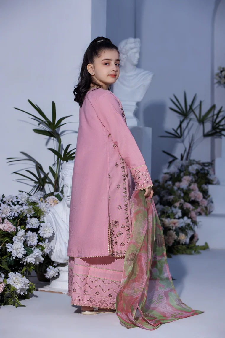 Motif Girls Cotton Embroidered Suit-554 - Image 3