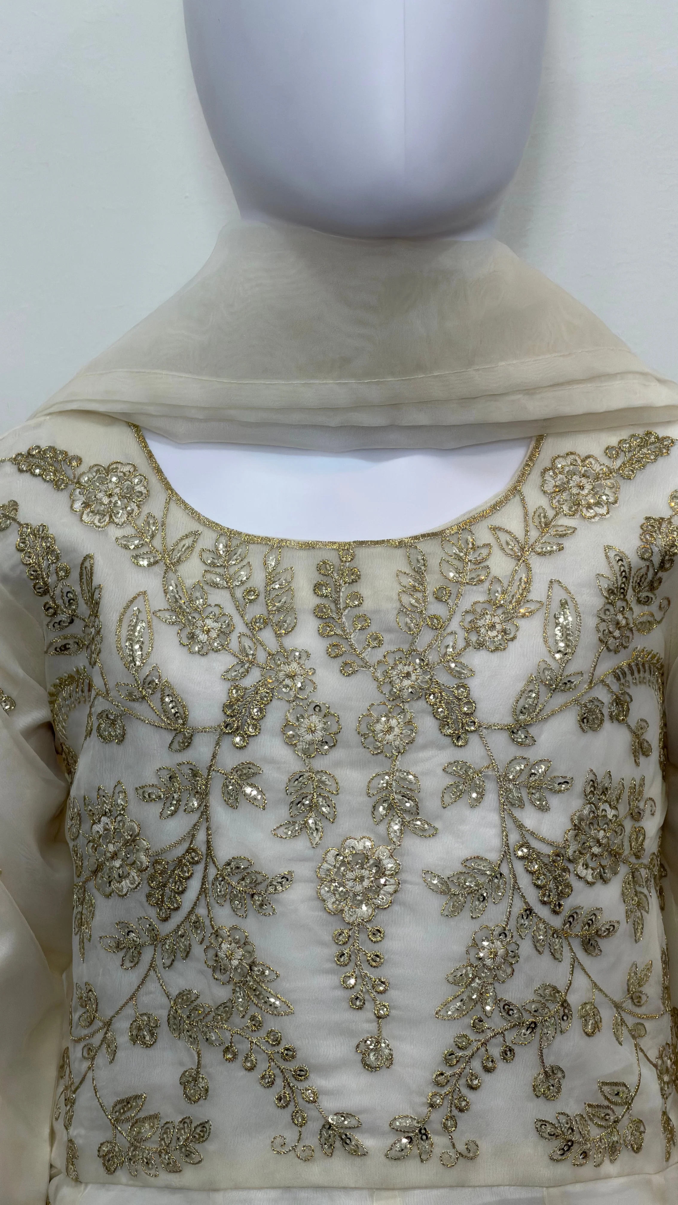 Motif Girls Organza Embroidered Suit-682 - Image 3