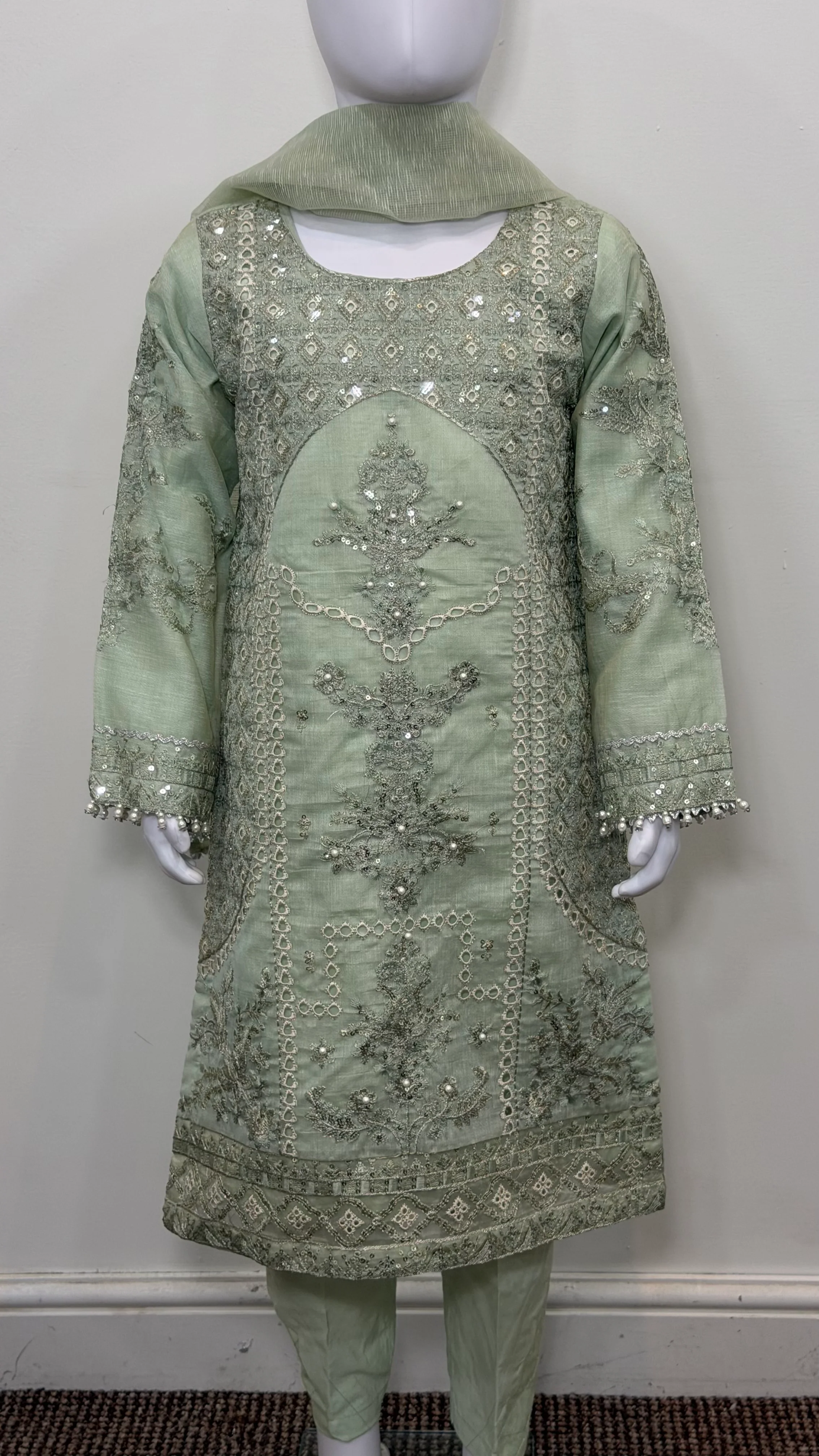 Motif Girls Cotton Embroidered Suit-681 - Image 2