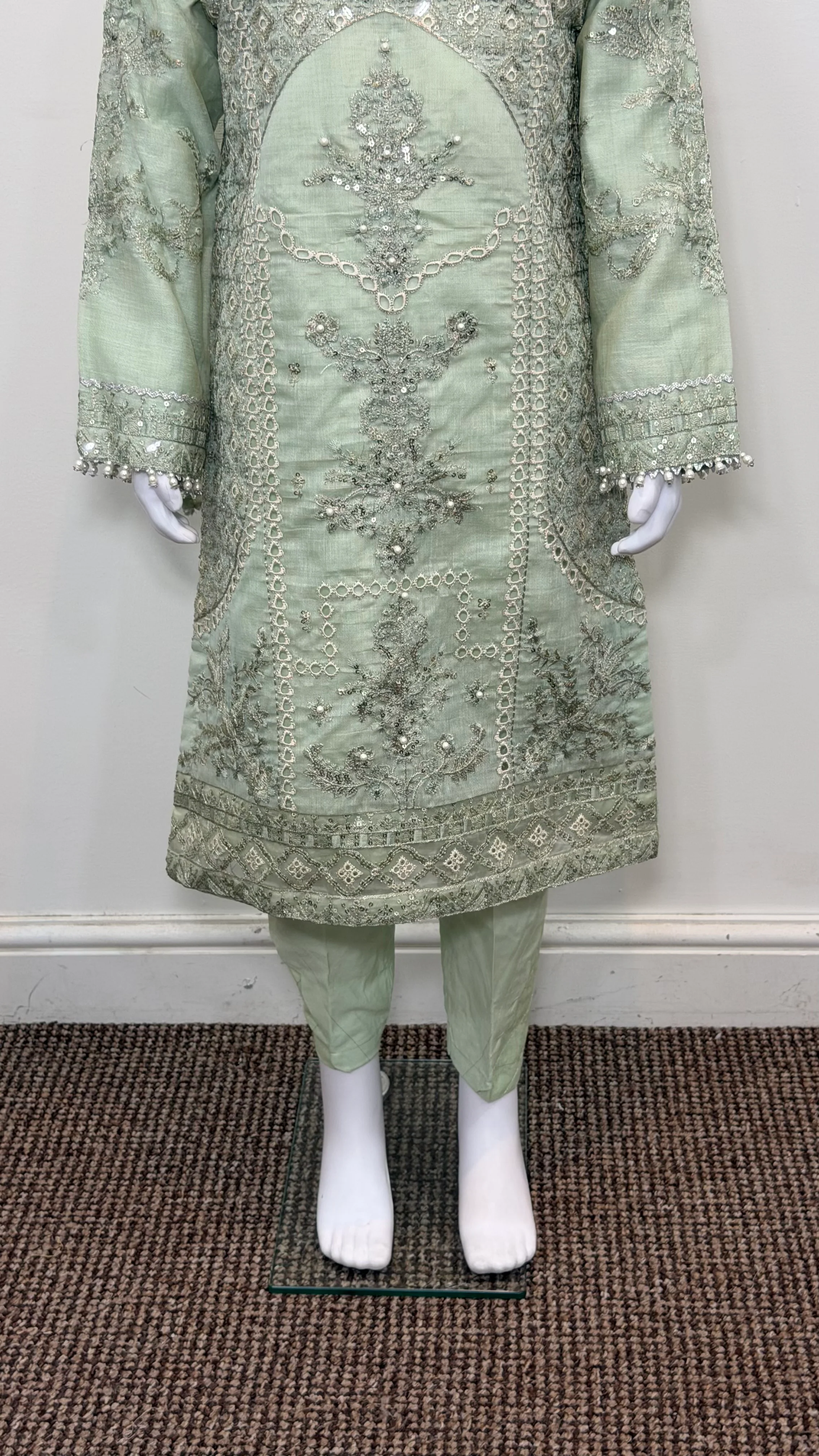 Motif Girls Cotton Embroidered Suit-681 - Image 3