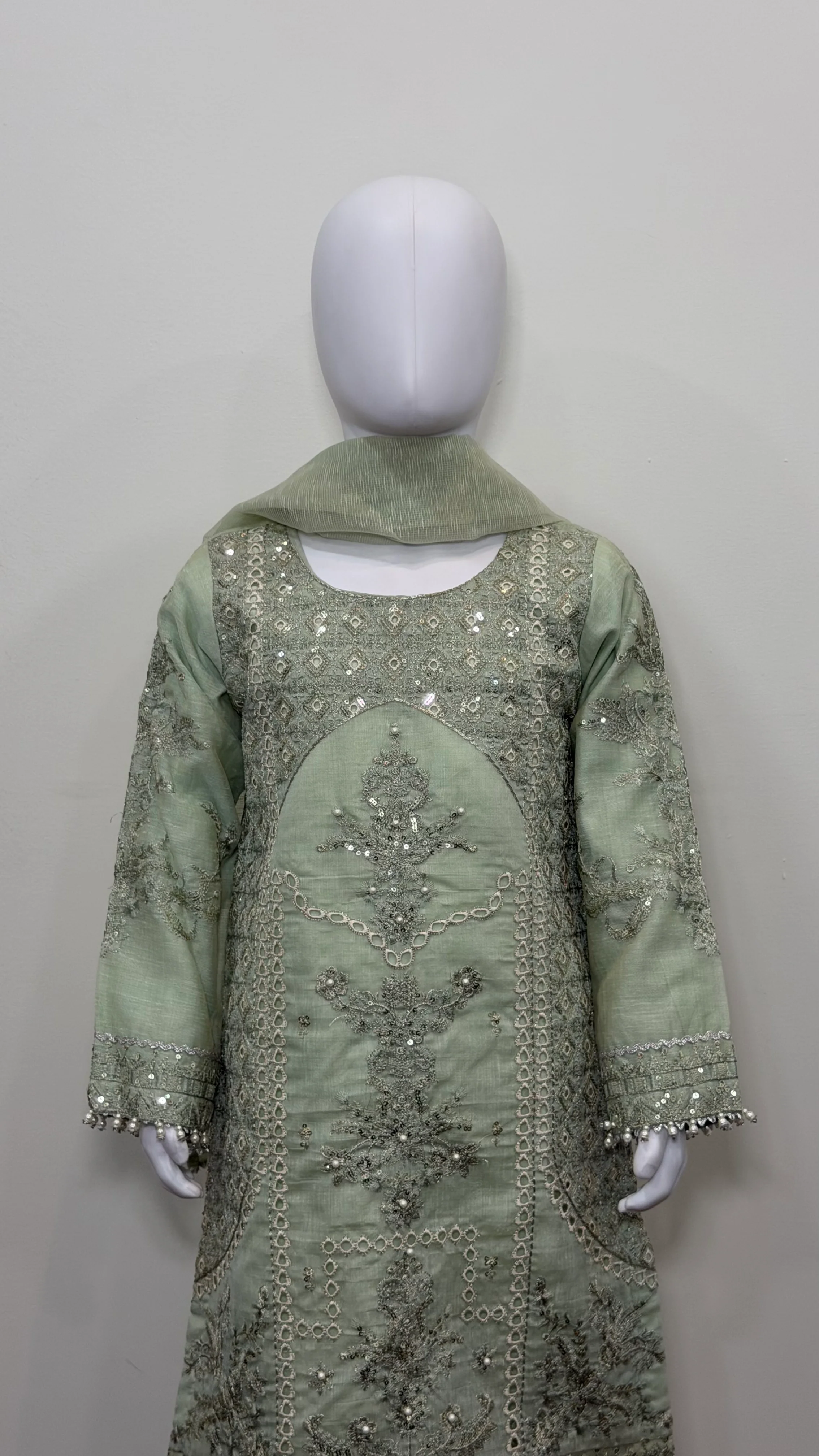 Motif Girls Cotton Embroidered Suit-681 - Image 4