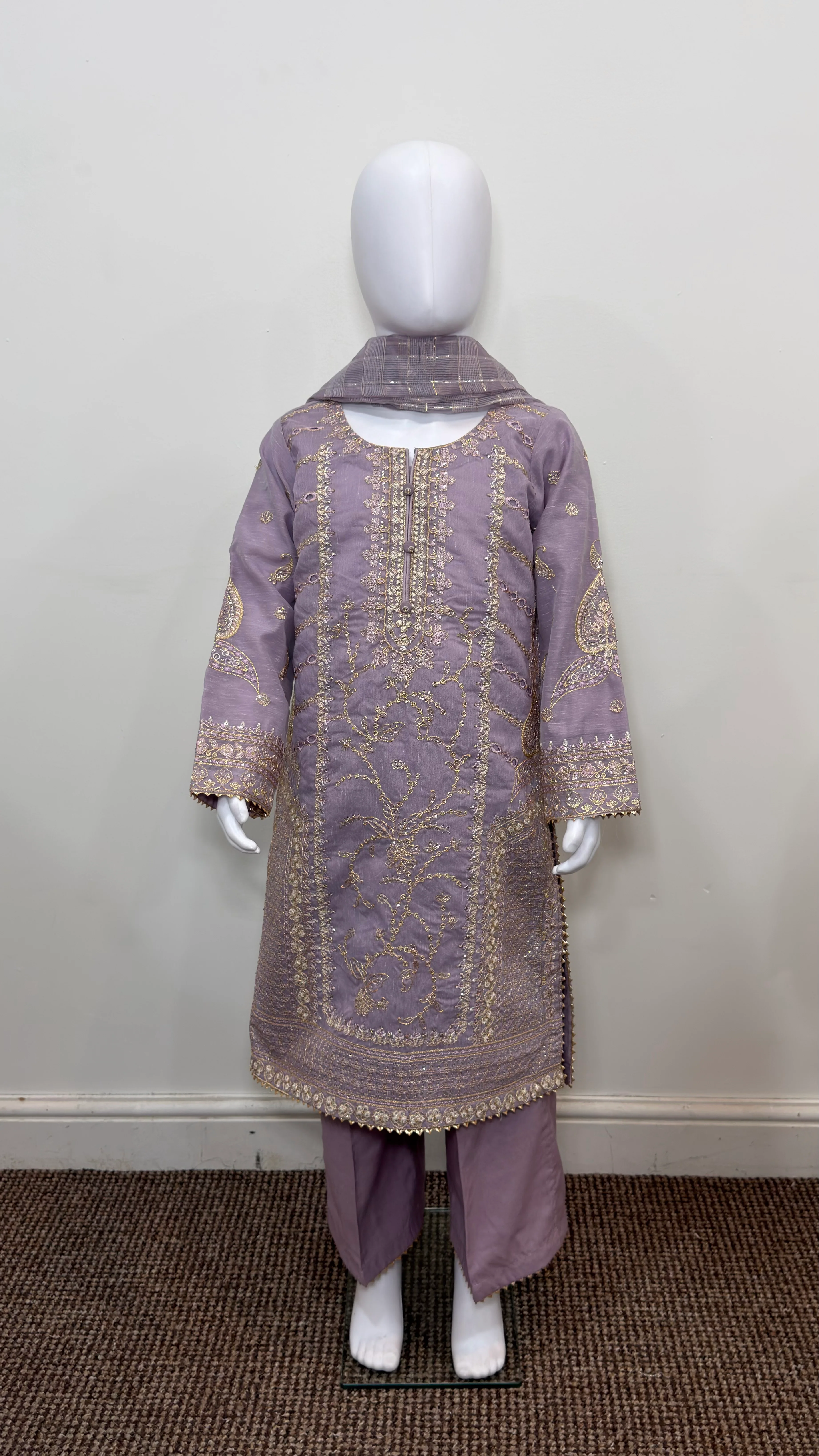 Motif Girls Cotton Embroidered Suit-701 - Image 5