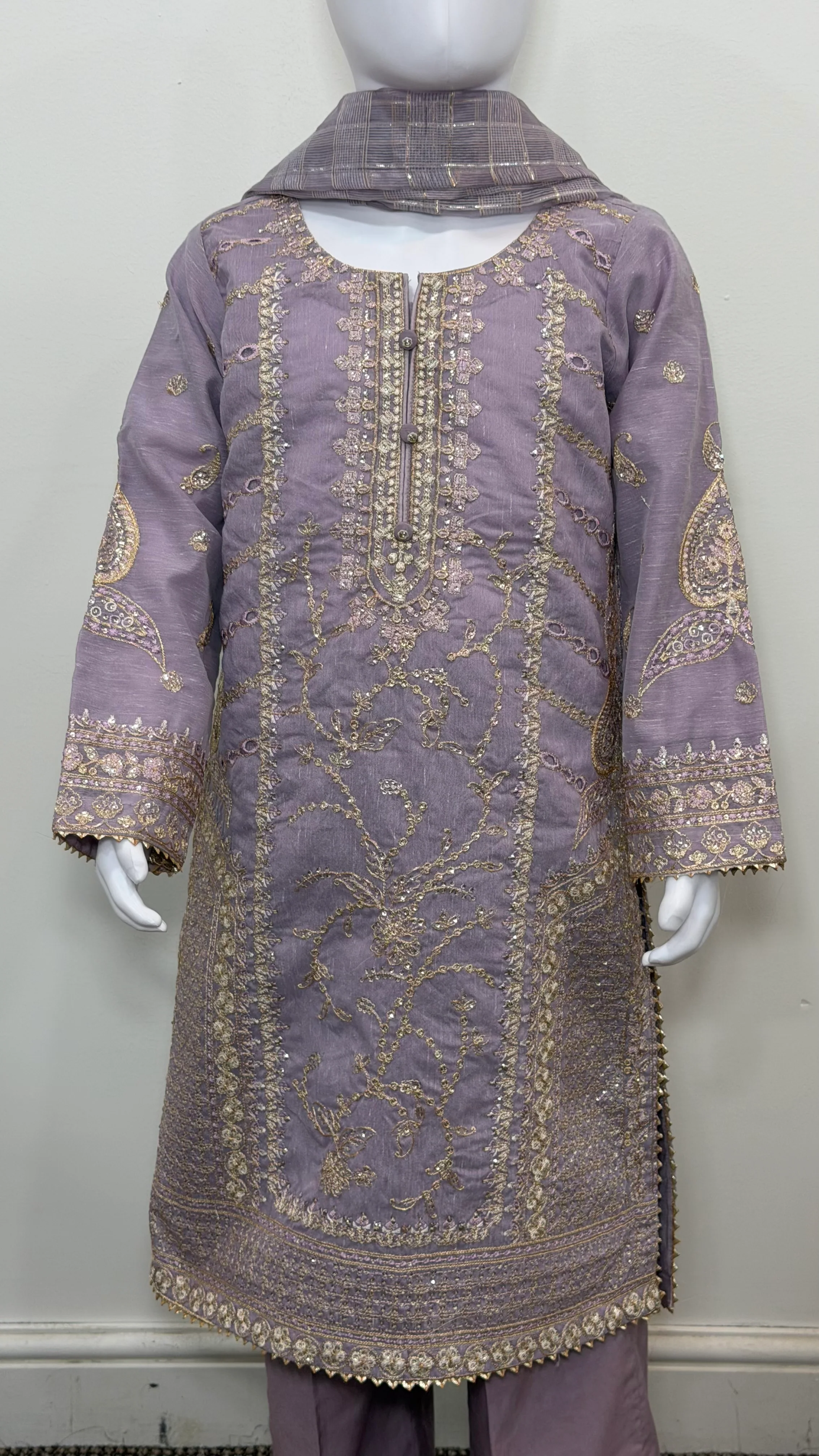 Motif Girls Cotton Embroidered Suit-701 - Image 6