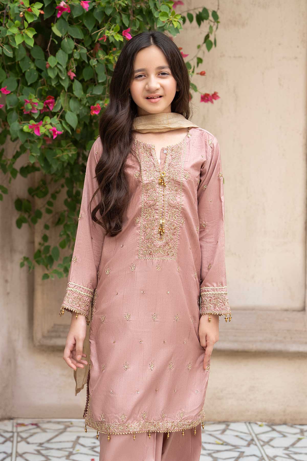 Motif Girls Embroidered Suit-659 - Image 2