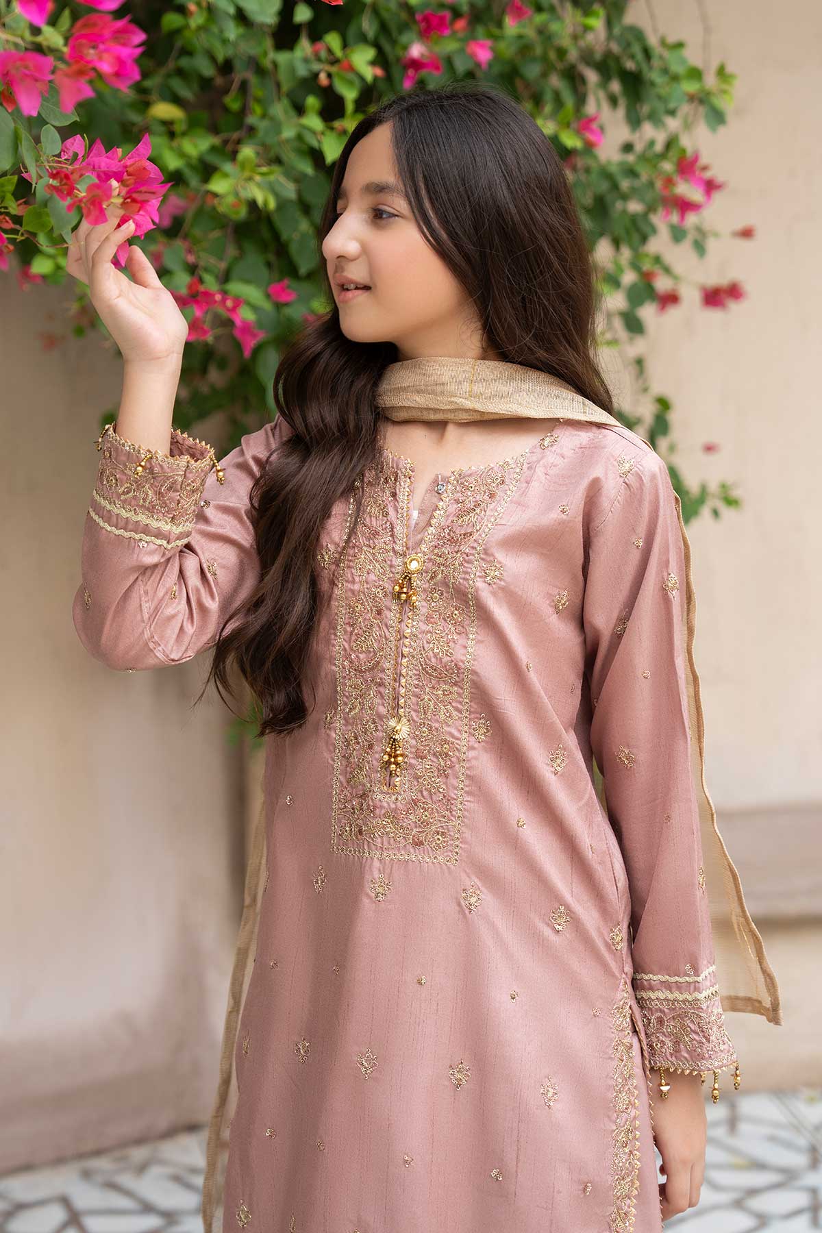 Motif Girls Embroidered Suit-659 - Image 3