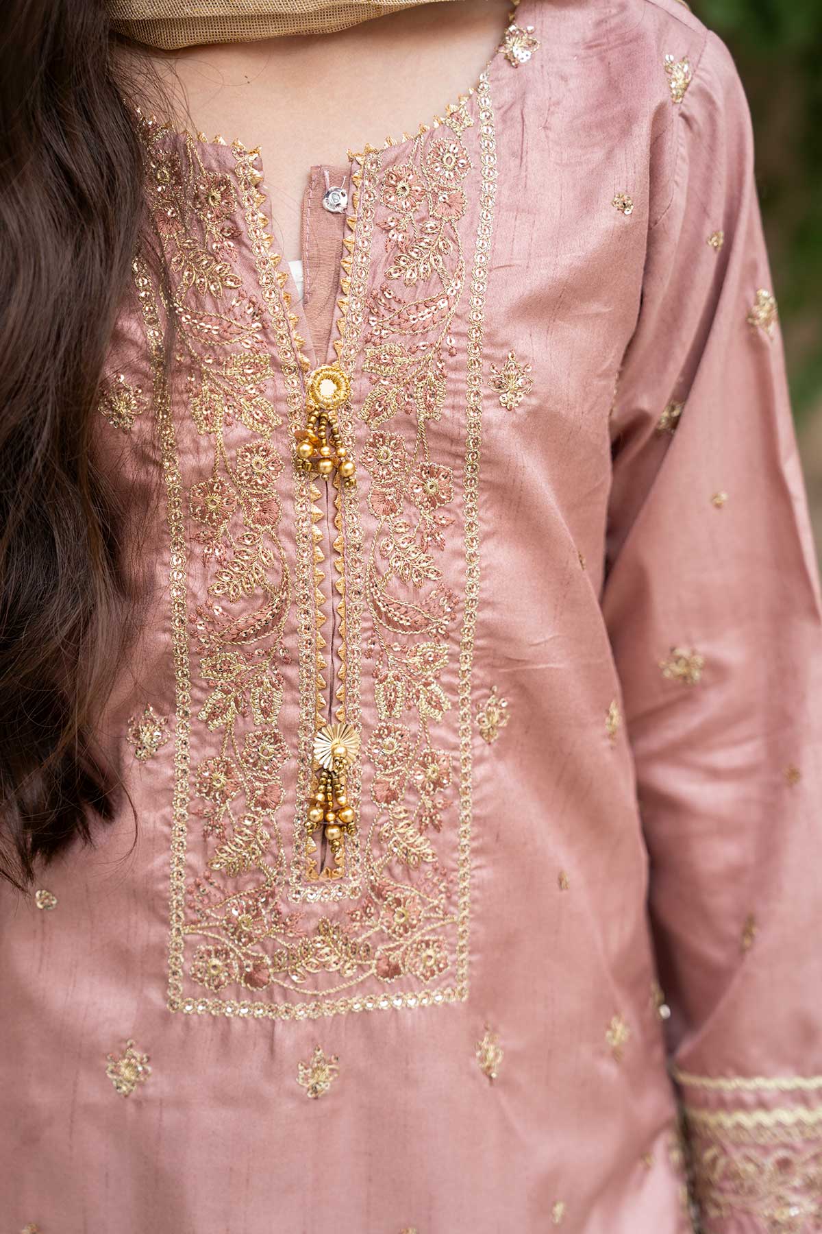 Motif Girls Embroidered Suit-659 - Image 5