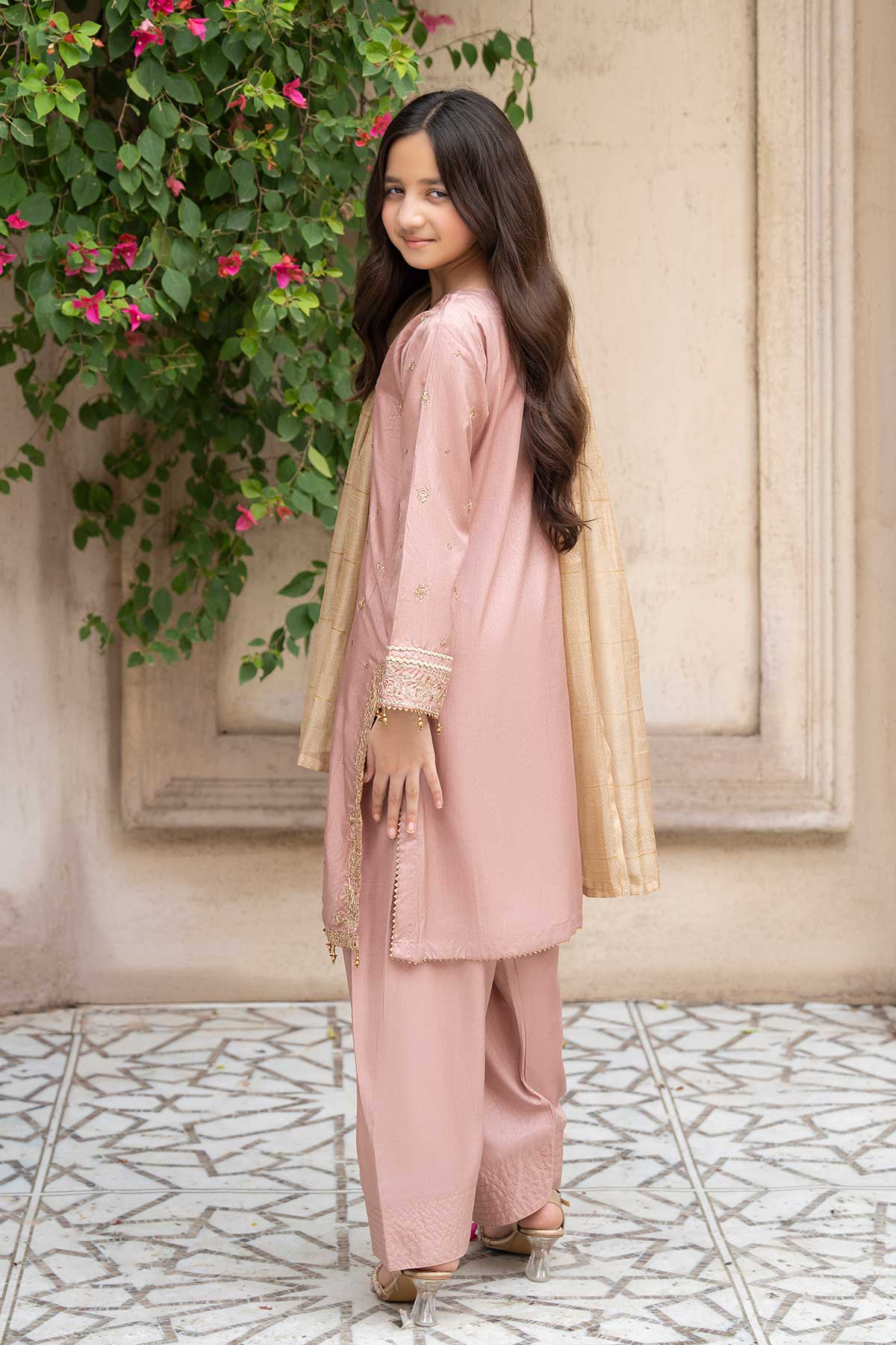 Motif Girls Embroidered Suit-659 - Image 6
