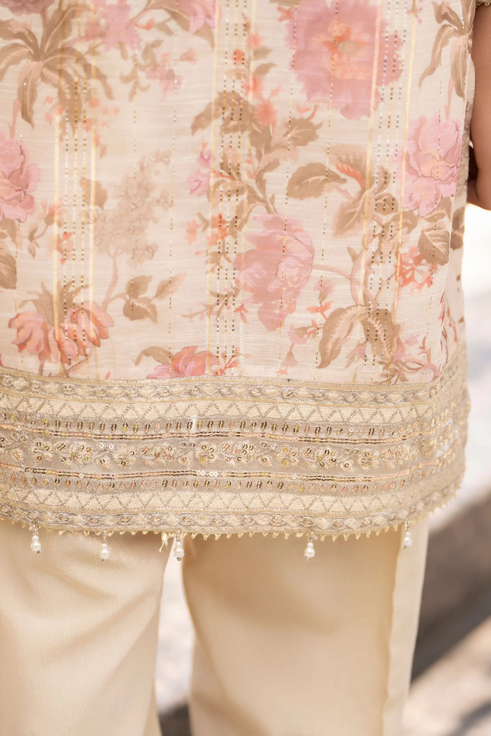 Motif Girls Embroidered suit-671 - Image 4