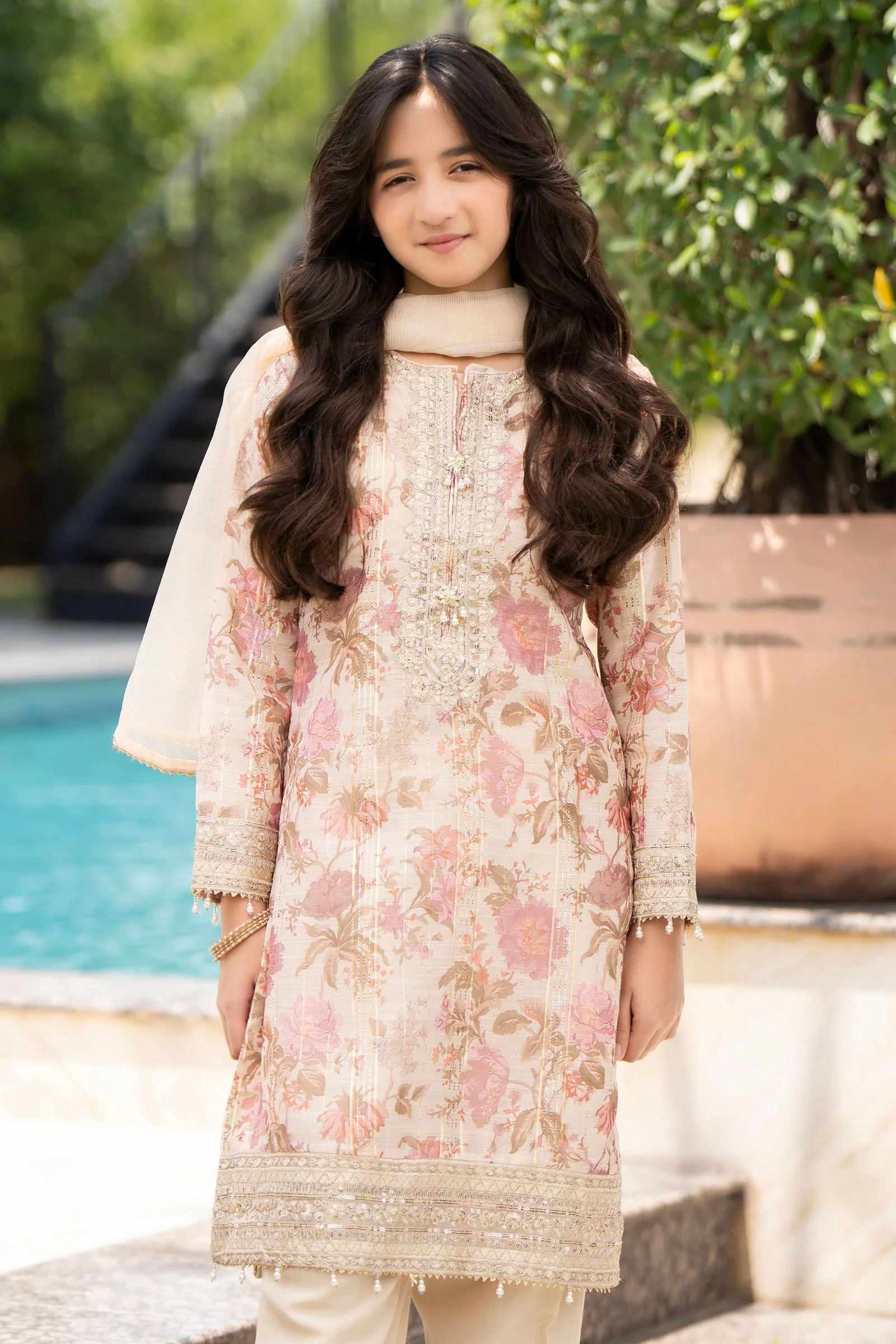 Motif Girls Embroidered suit-671 - Image 6