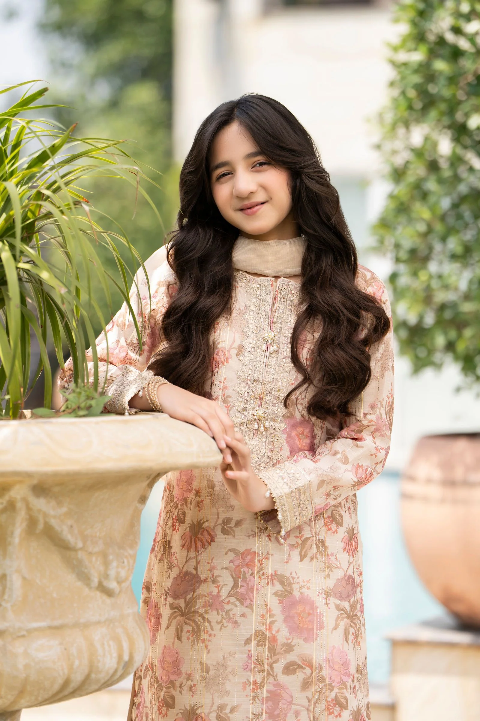 Motif Girls Embroidered suit-671 - Image 7
