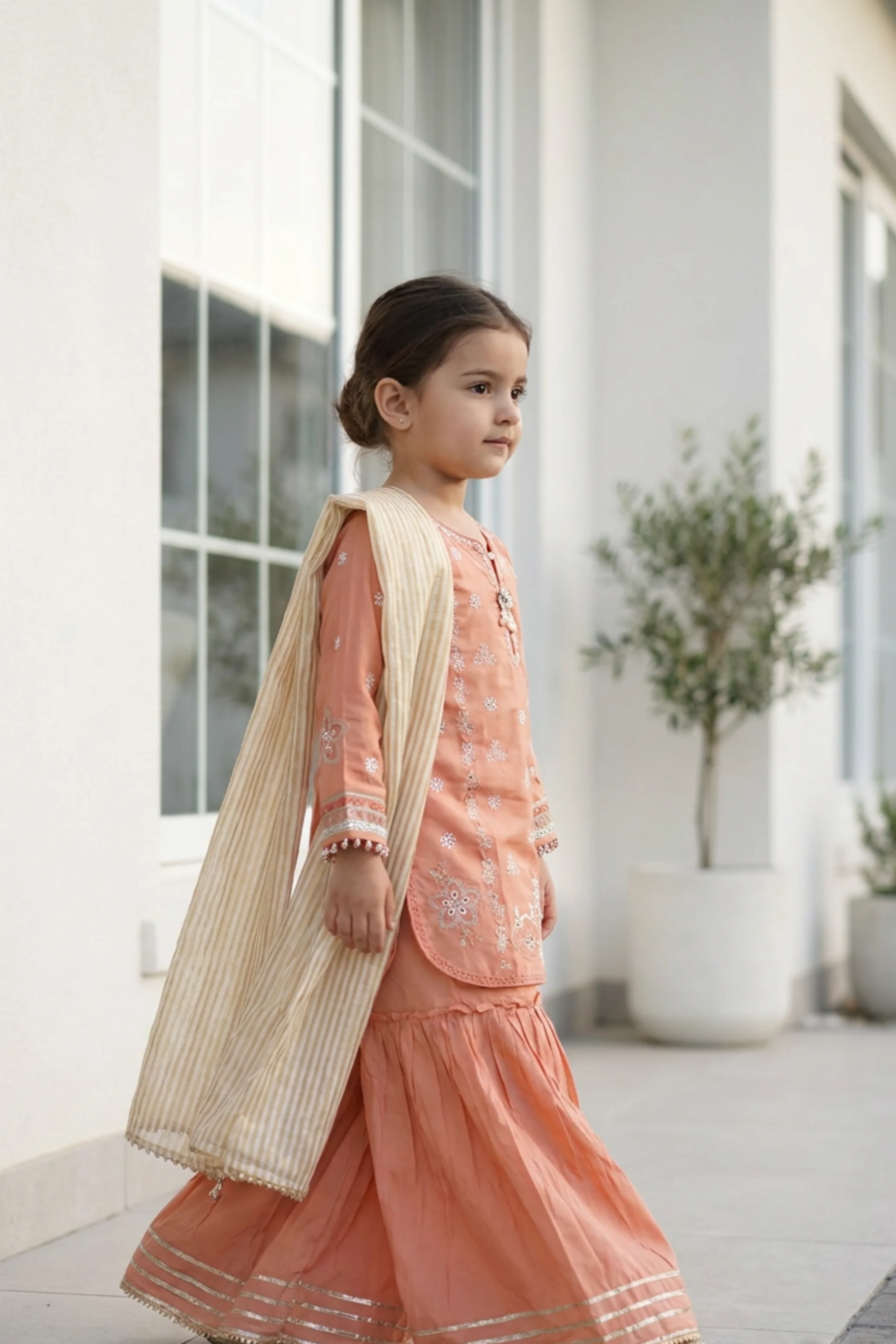Motif Girls Embroidered Viscose Suit-693 - Image 5