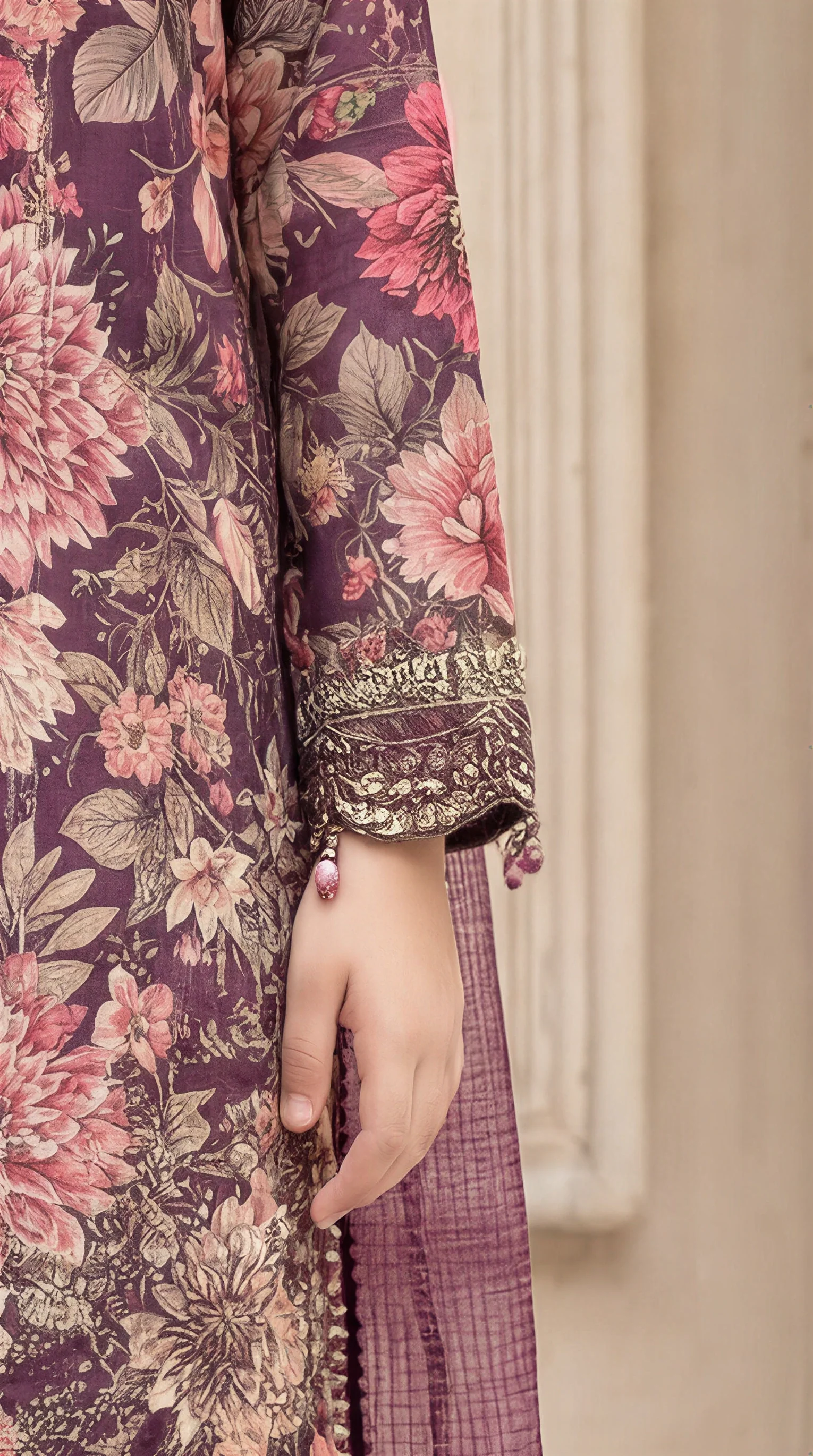 Motif Girls Munar Embroidered suit-683 - Image 4