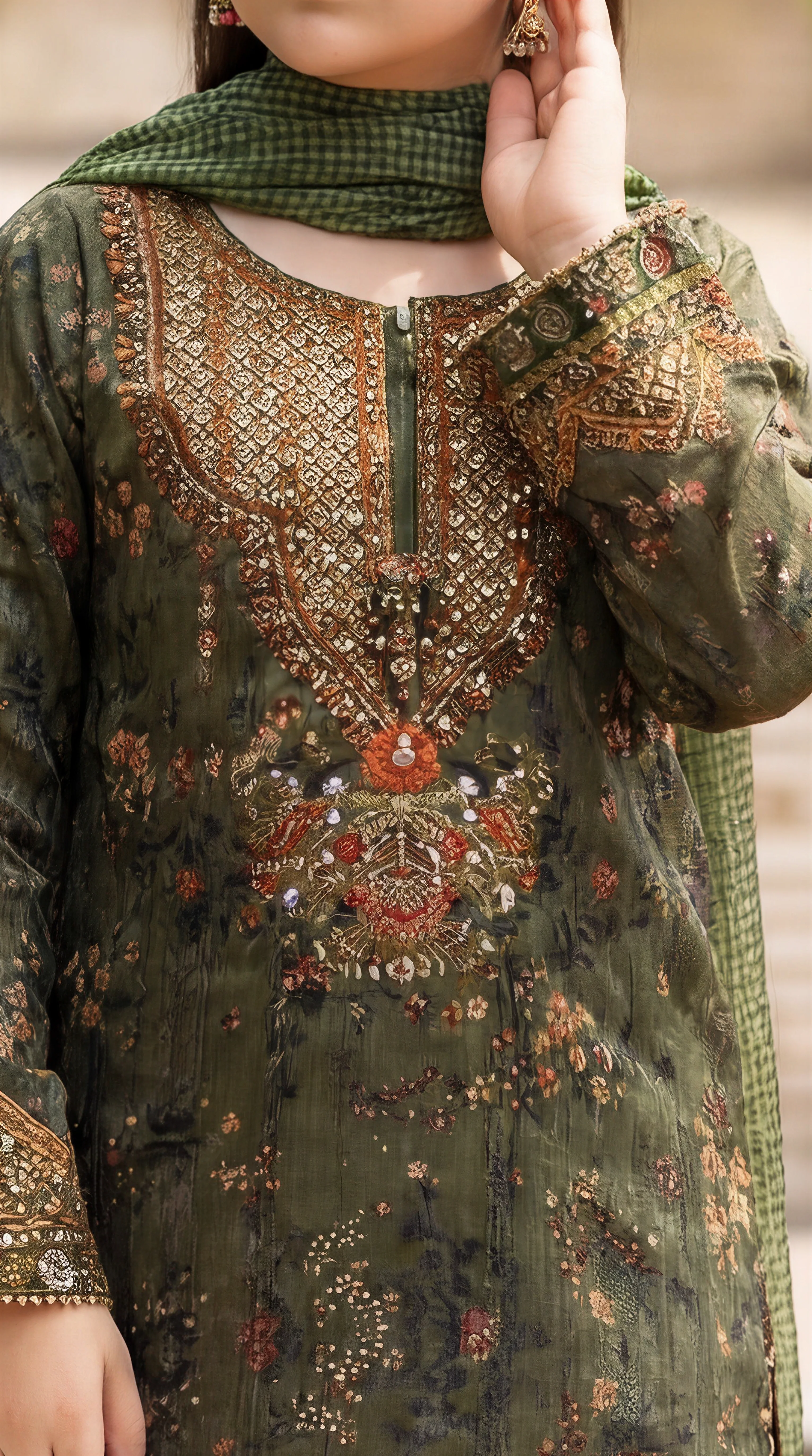 Motif Girls Munar Embroidered suit-686 - Image 4