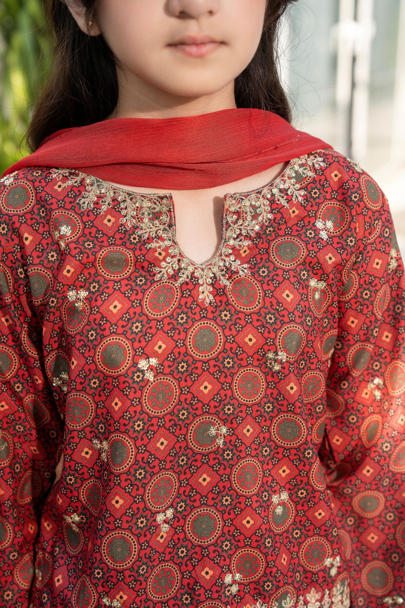 Motif Girls Poly Lawn Embroidered Suit-705 - Image 2