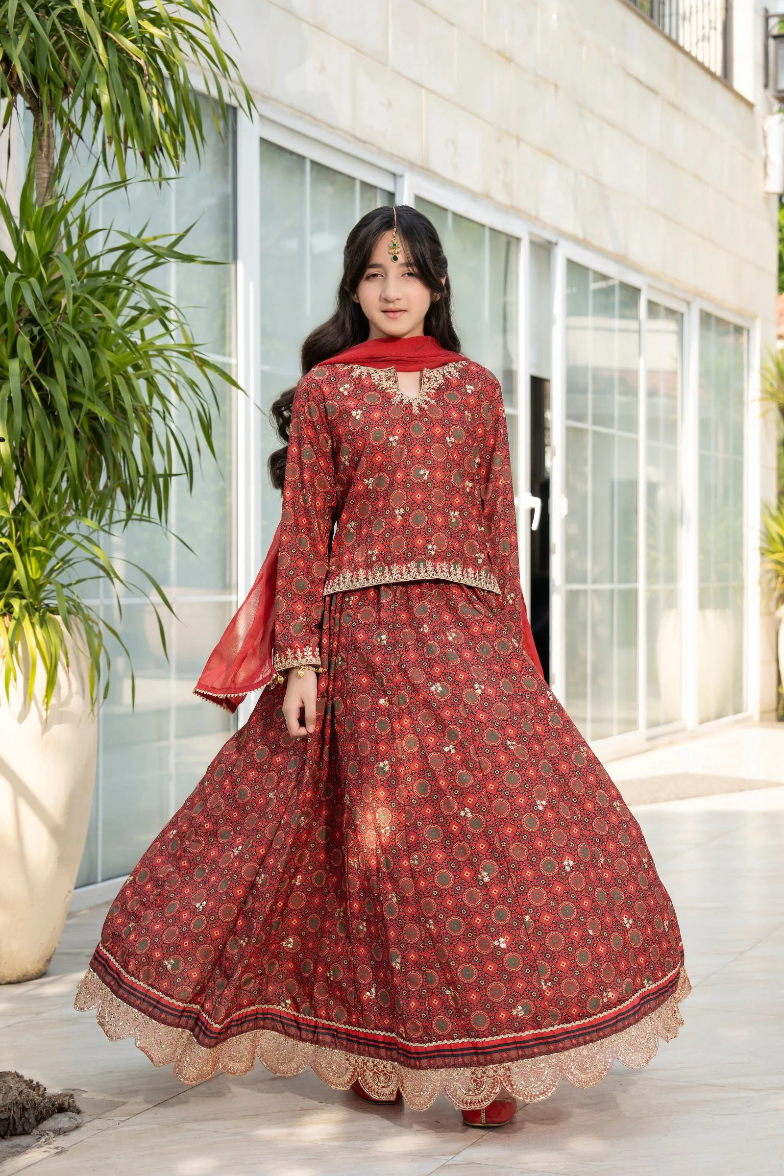 Motif Girls Poly Lawn Embroidered Suit-705 - Image 4