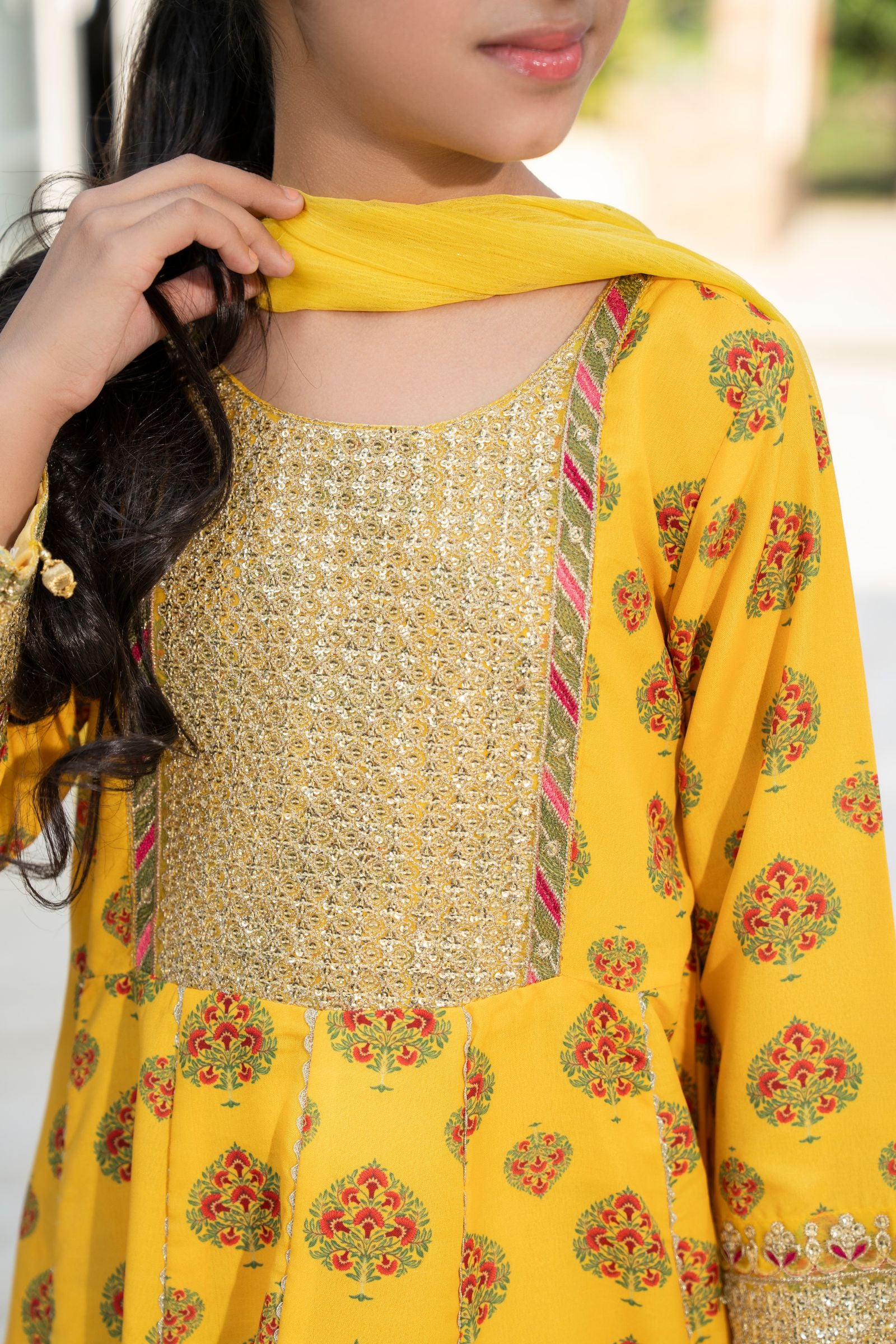 Motif Girls Poly Lawn Embroidered Suit-706 - Image 2