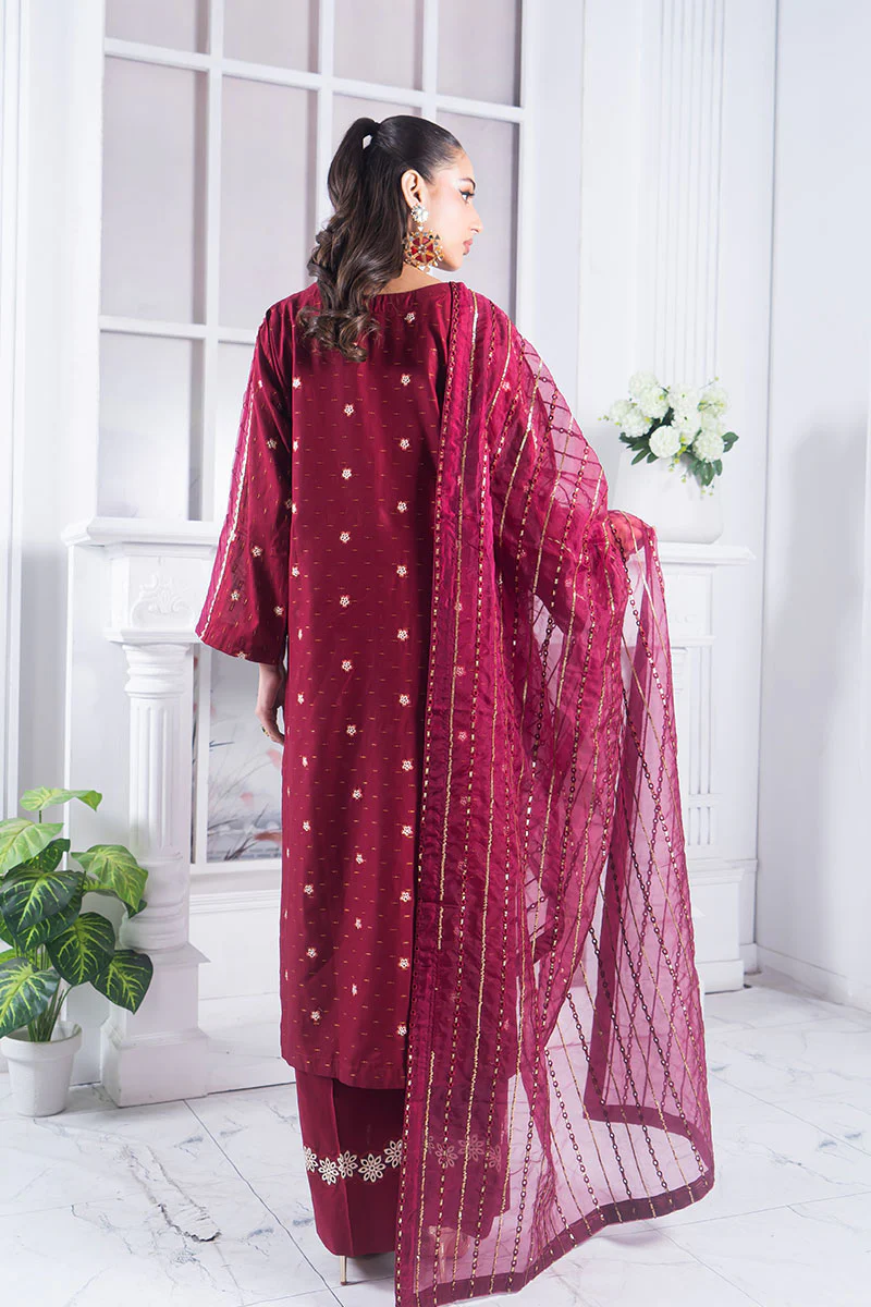 Motif Golden Brosha Embroidered Suit-018 - Image 4