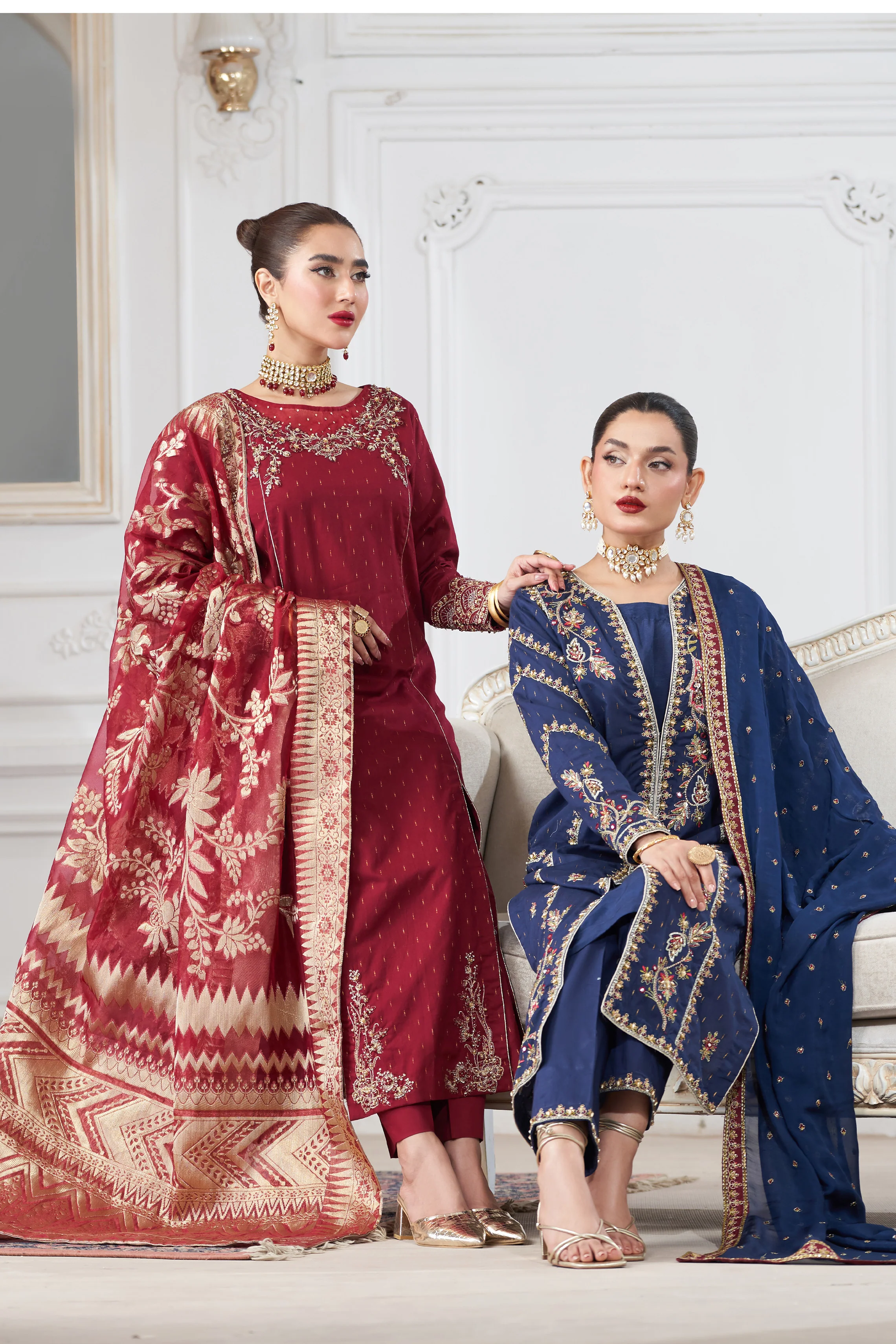 Motif Golden Brosha Embroidered Suit-026 - Image 17